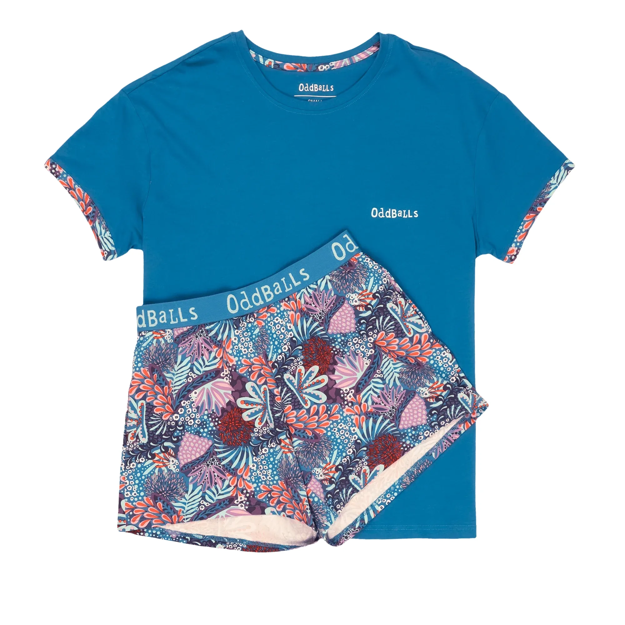 Coral - Women's Short Pyjamas Set (T-Shirt & Shorts)