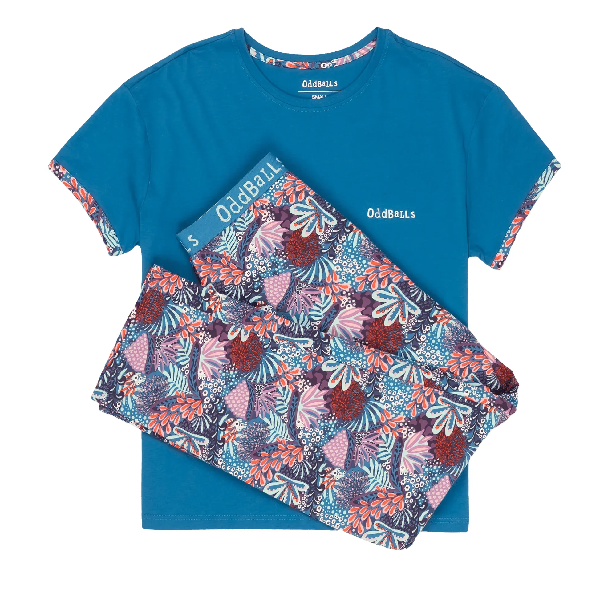 Coral - Women's Long Pyjamas Set (T-Shirt & Trousers)