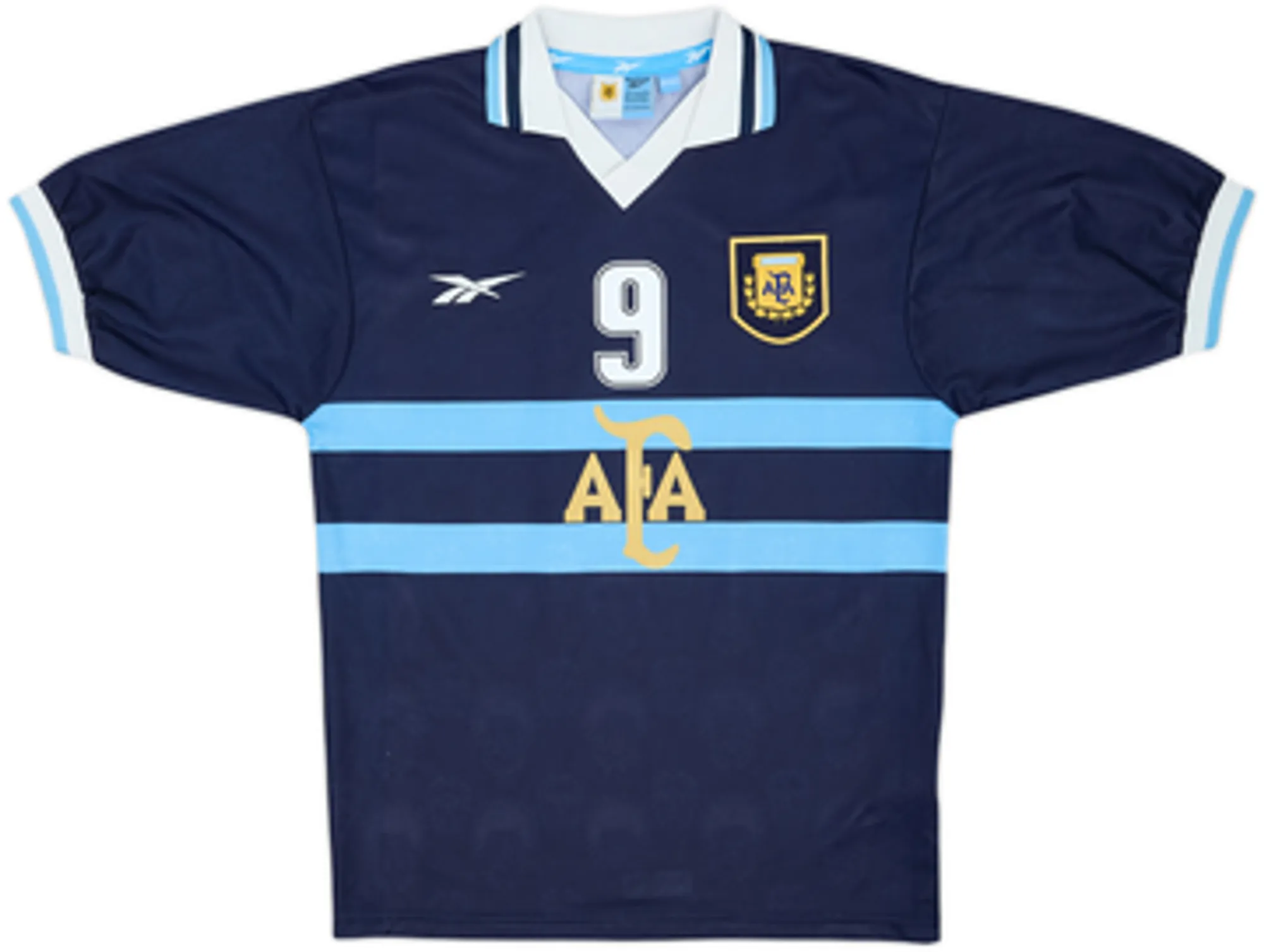 1999-01 Argentina Away Shirt Batistuta #9 - 8/10 - (M)