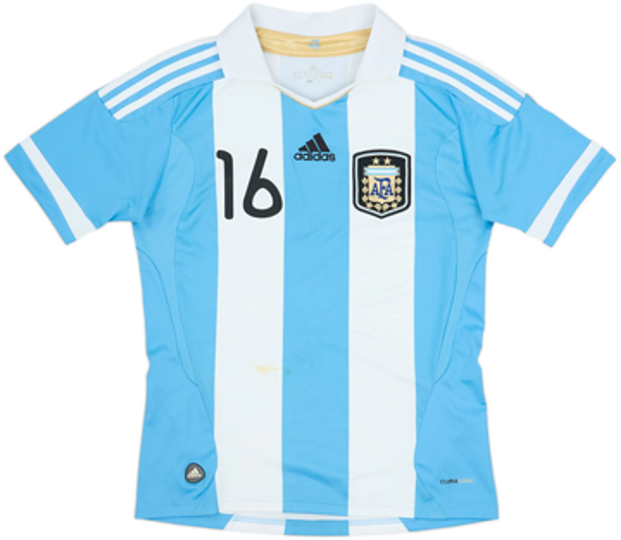 2011-13 Argentina Home Shirt Kun Aguero #16 - 6/10 - (L.Boys)