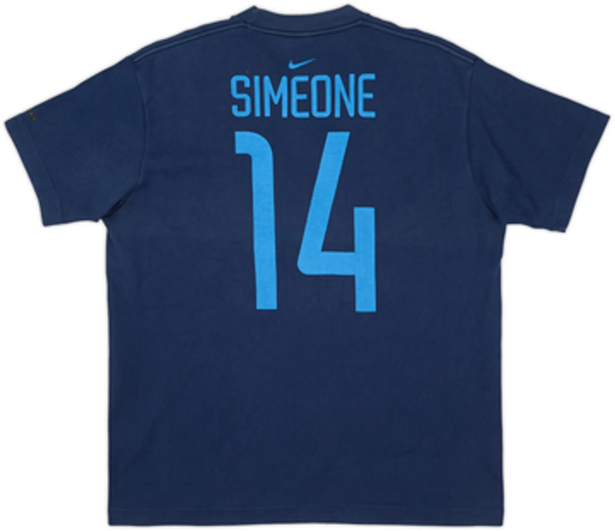 2001-02 Argentina Nike Cotton Tee Simeone #14 - 7/10 - (L)