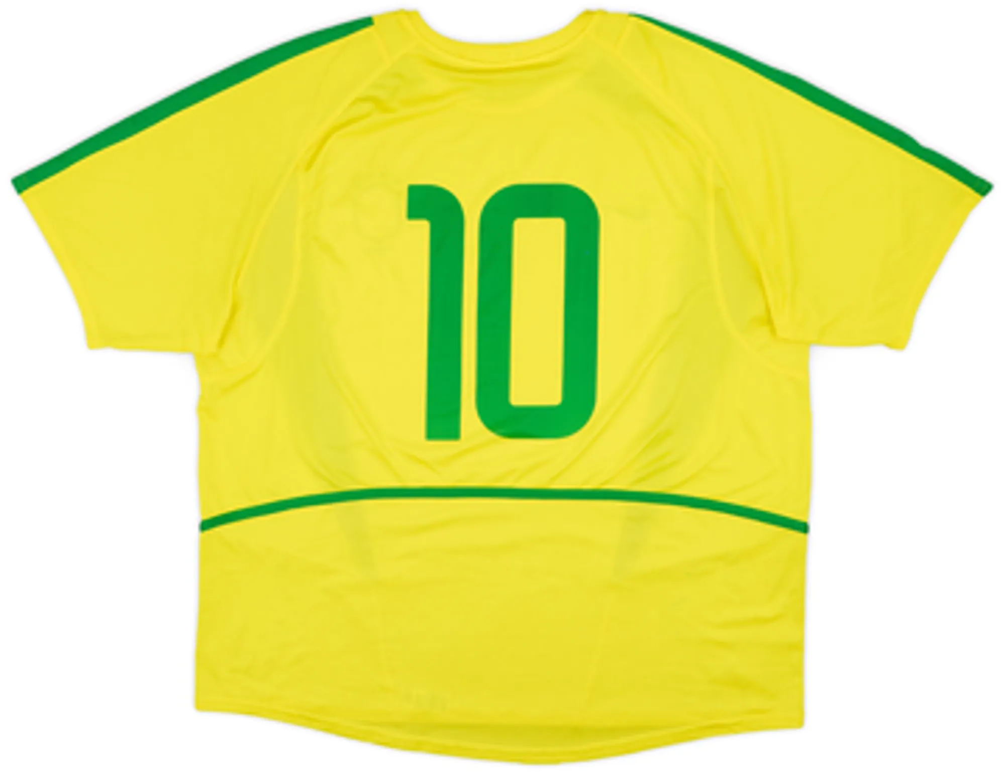 2002-04 Brazil Home Shirt #10 - 8/10 - (L)