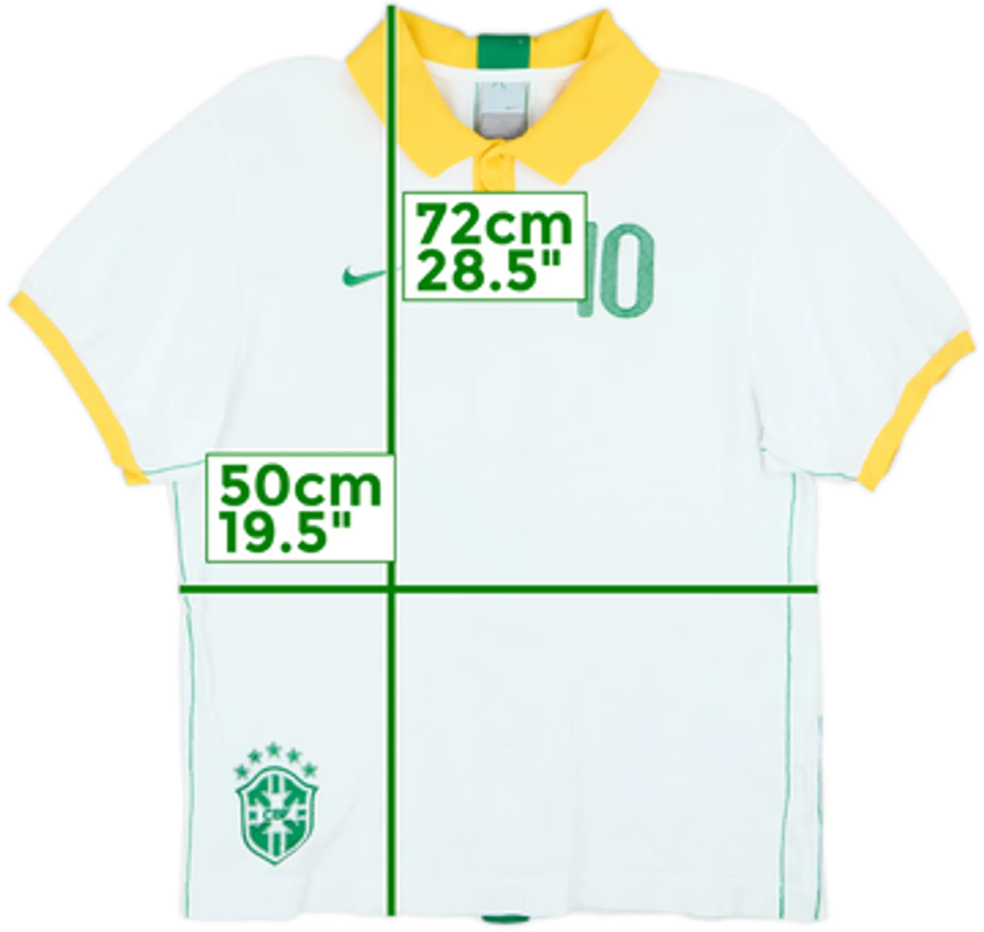 2006-07 Brazil Nike Polo Shirt #10 - 8/10 - (L)
