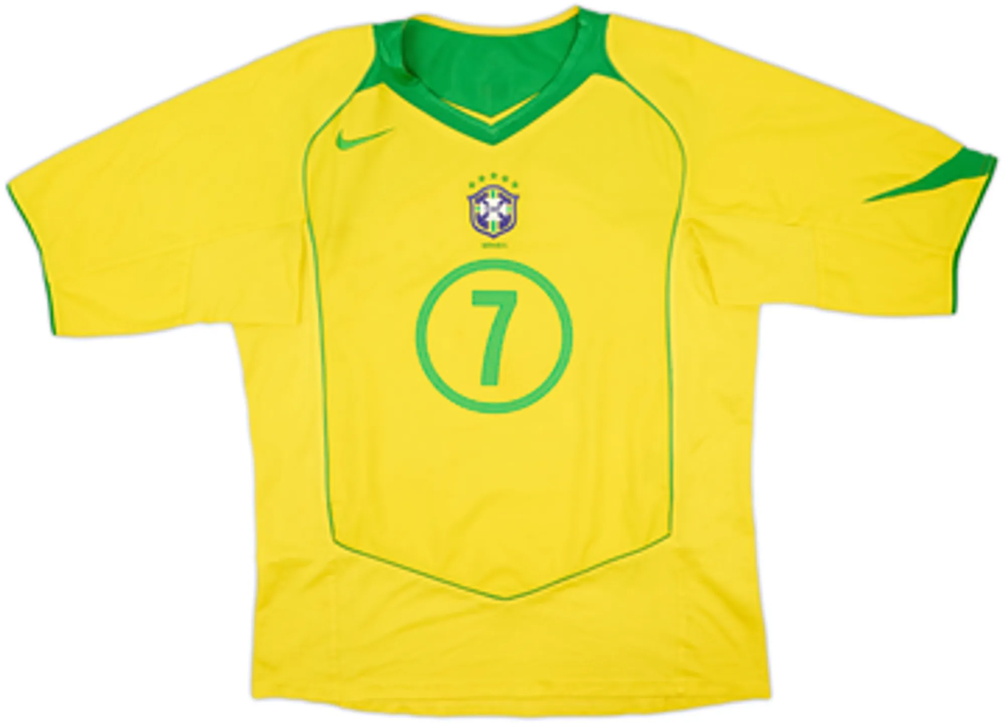 2004-06 Brazil Home Shirt Adriano #7 - 5/10 - (M)