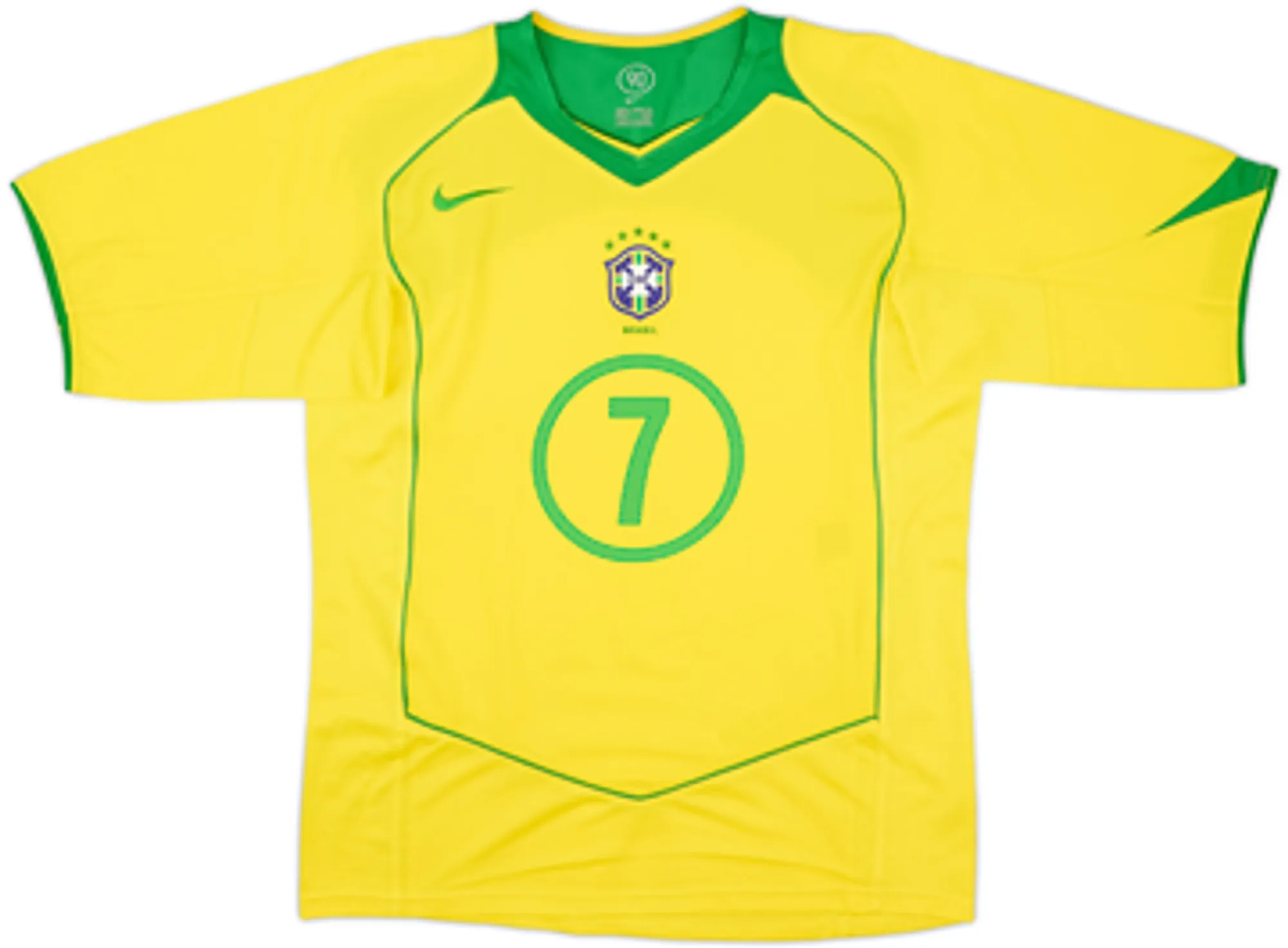 2004-06 Brazil Home Shirt Adriano #7 - 9/10 - (L)