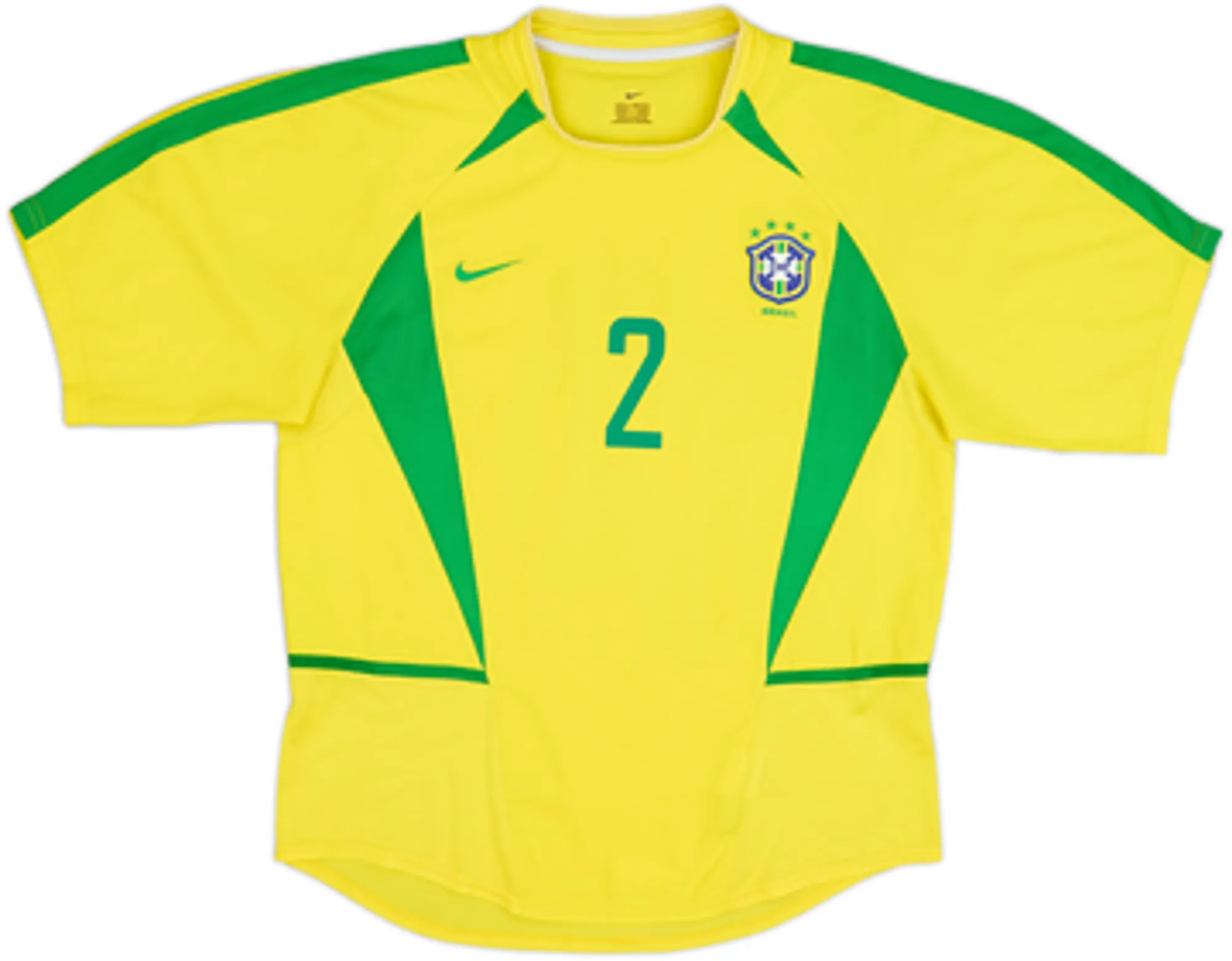 2002-04 Brazil Home Shirt Cafu #2 - 7/10 - (M)