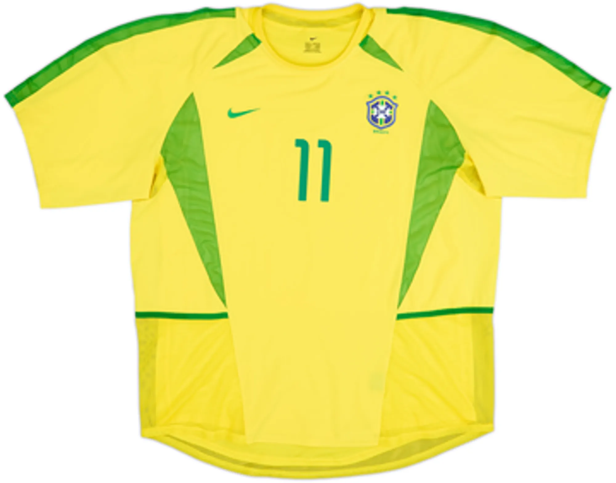 2002-04 Brazil Player Issue Home Shirt Ronaldinho #11 - 9/10 - (XL)