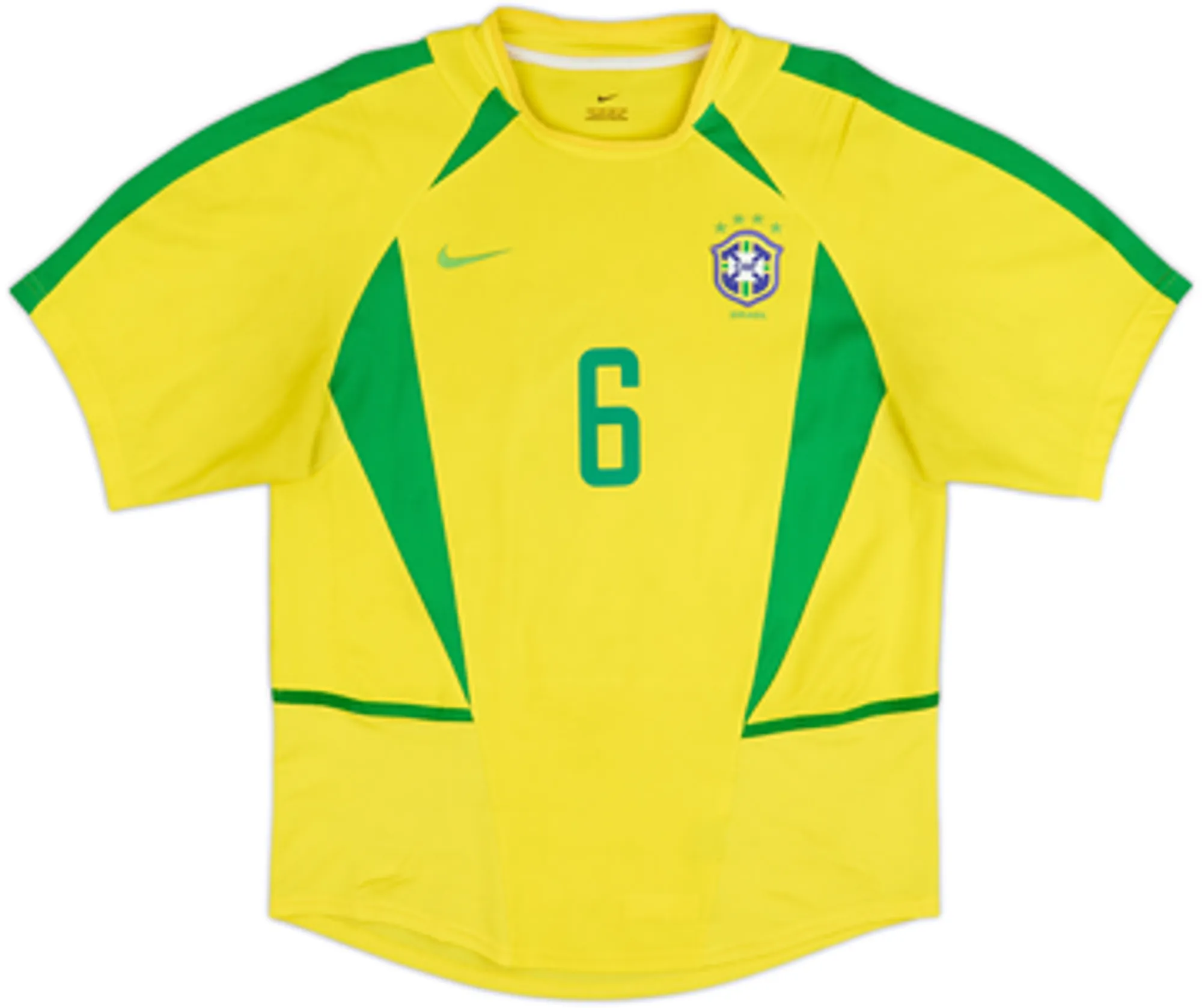 2002-04 Brazil Home Shirt R.Carlos #6 - 7/10 - (M)