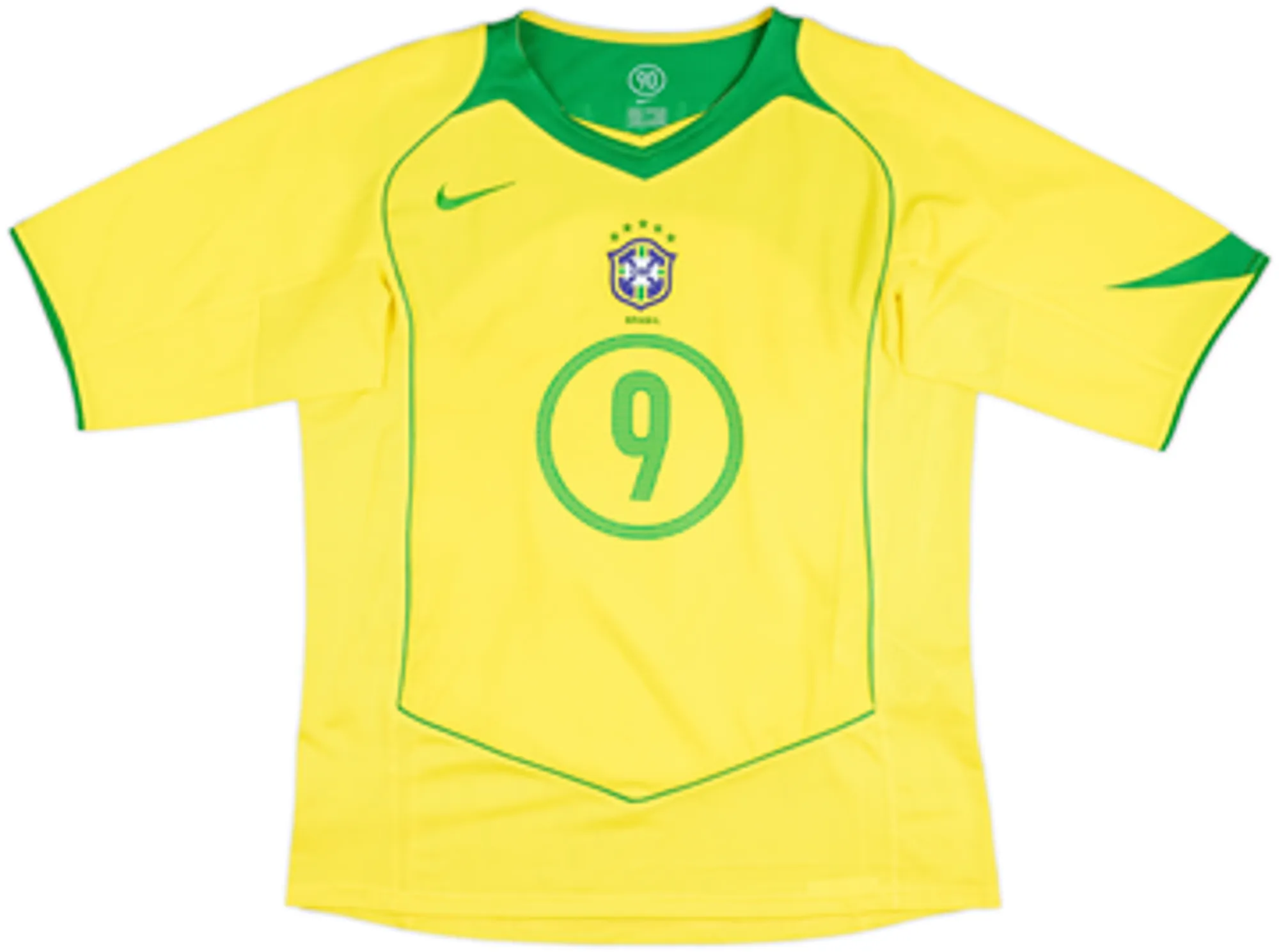 2004-06 Brazil Home Shirt Ronaldo #9 - 10/10 - (M)
