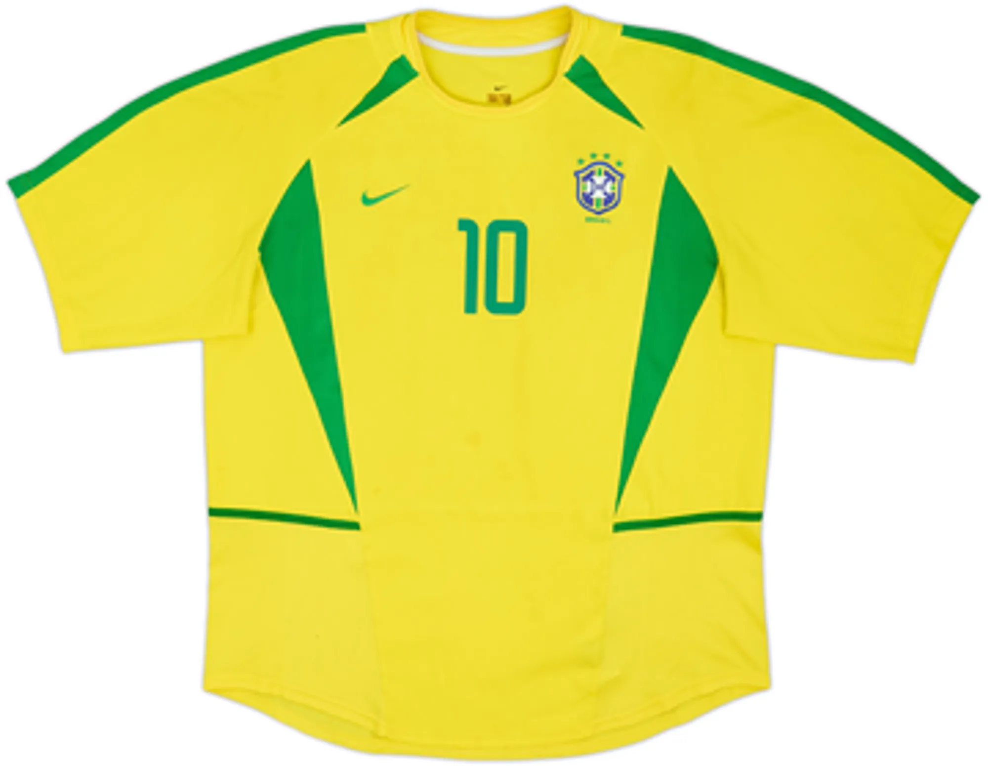 2002-04 Brazil Home Shirt Rivaldo #10 - 7/10 - (XL)