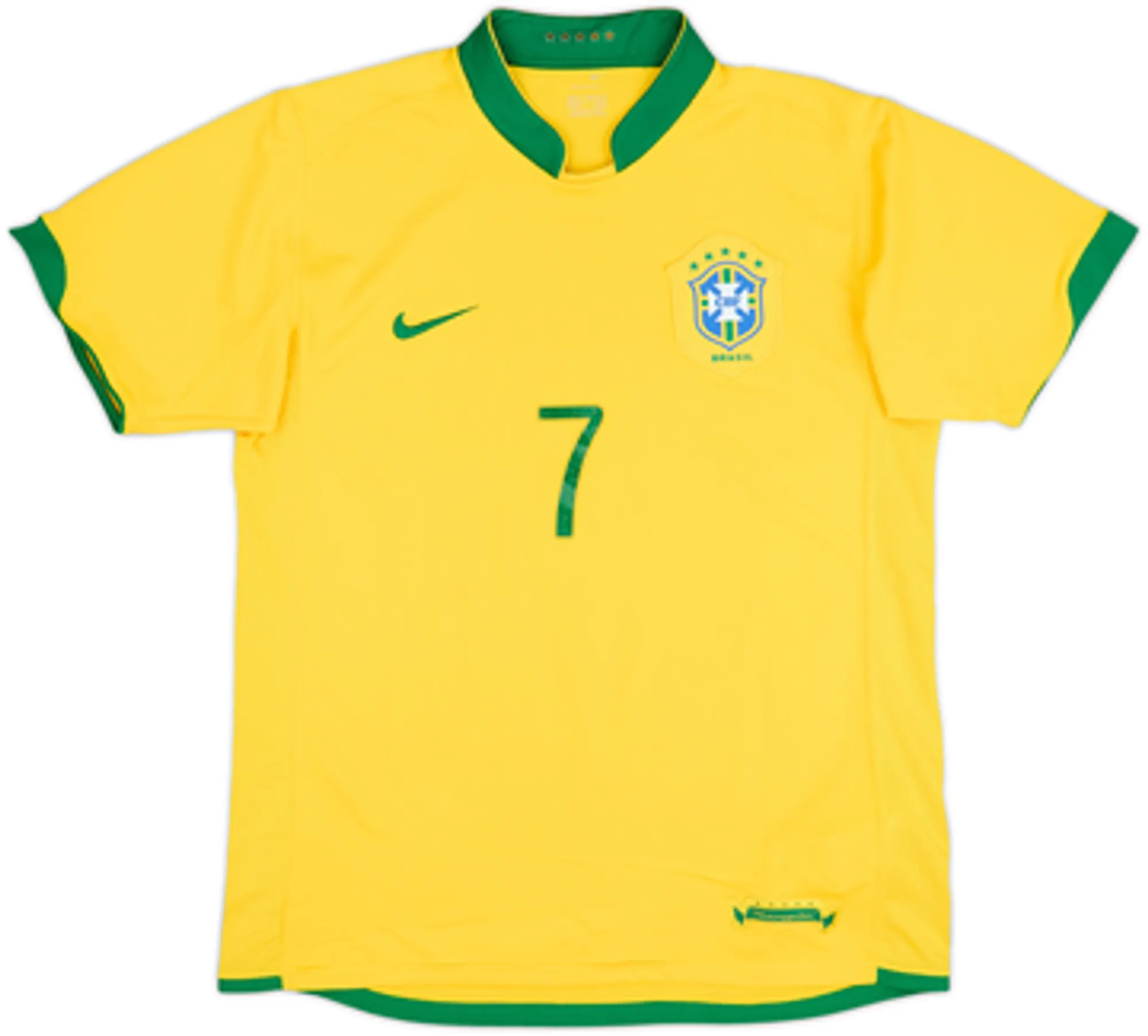 2006-08 Brazil Home Shirt Adriano #7 - 5/10 - (M)