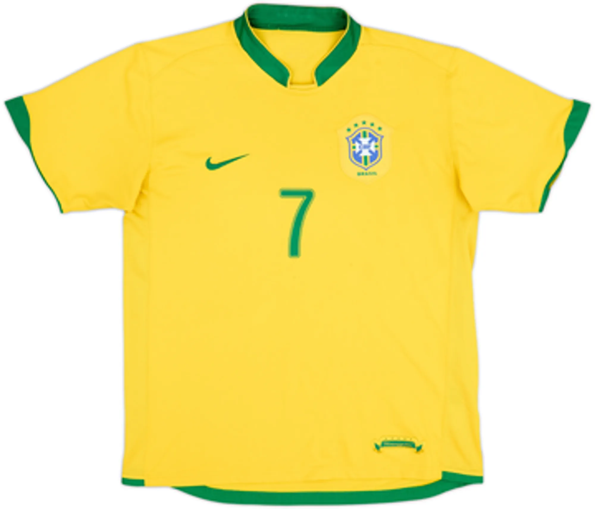 2006-08 Brazil Home Shirt Adriano #7 - 6/10 - (L)