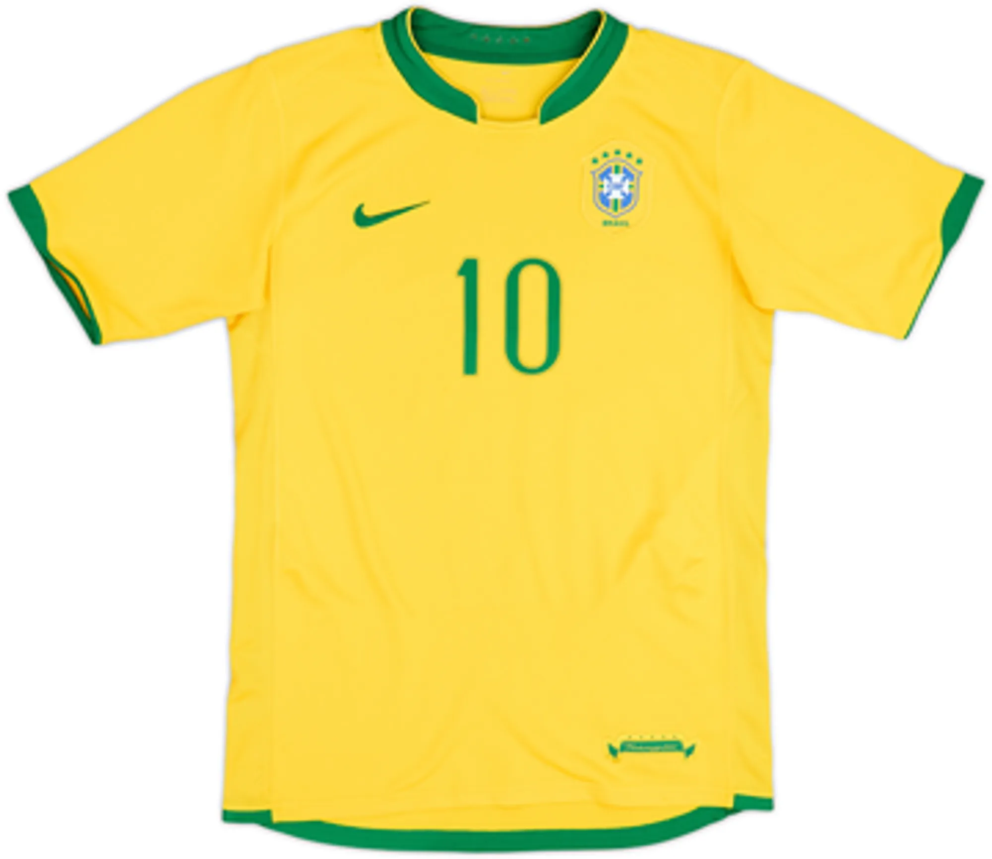 2006-08 Brazil Home Shirt Ronaldinho #10 - 9/10 - (XL.Boys)