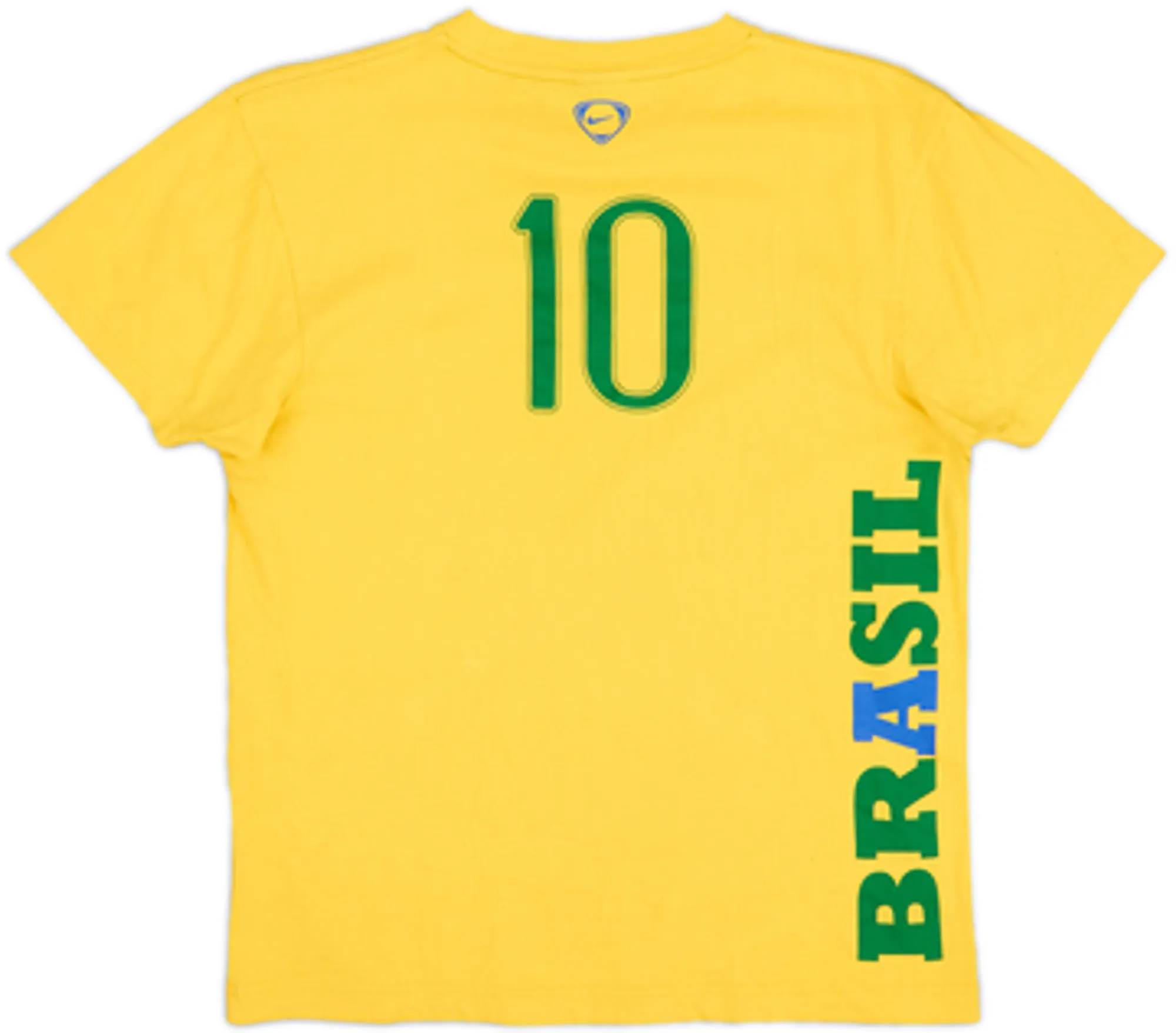 2008-09 Brazil Nike Graphic Tee Ronaldinho #10 - 6/10 - (XL.Boys)