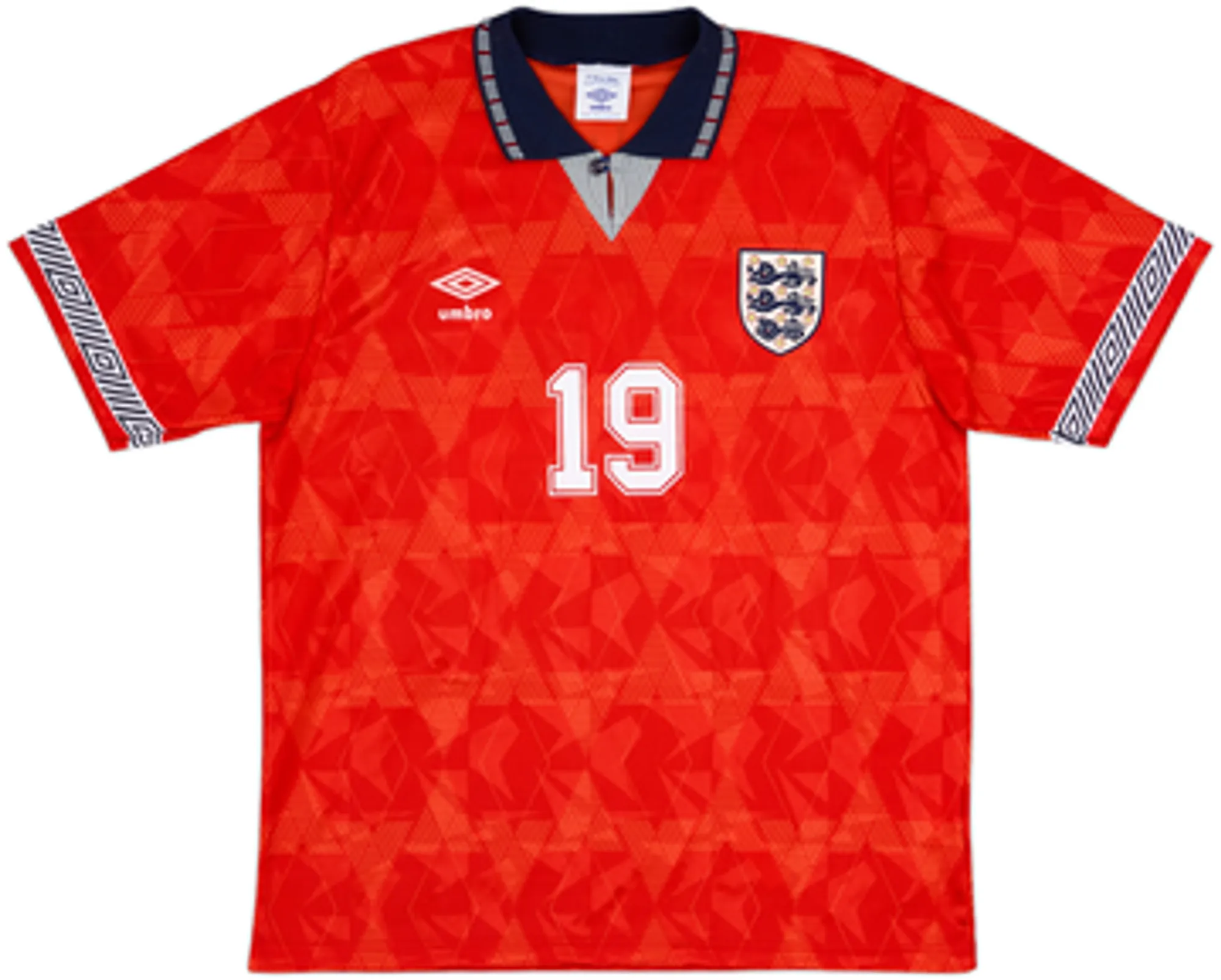 1990-93 England Away Shirt Gascoigne #19 - 10/10 - (L)