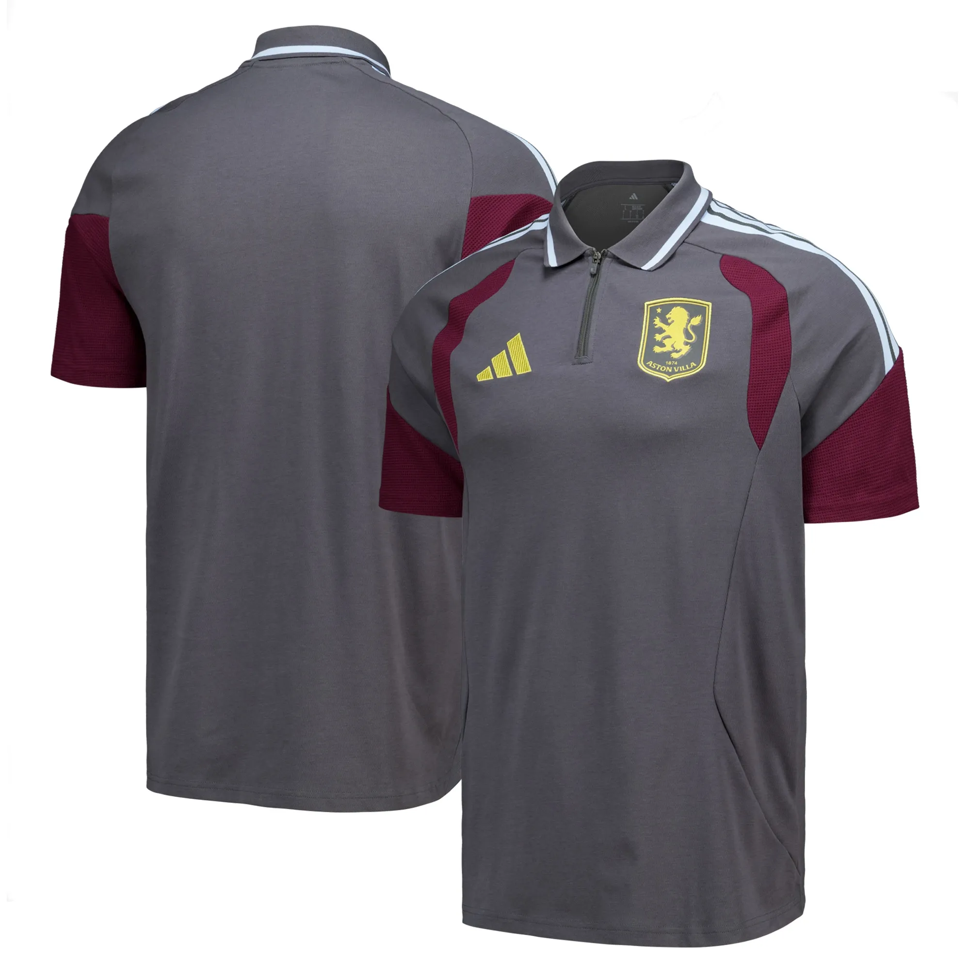 Aston Villa adidas Training Polo - Charcoal