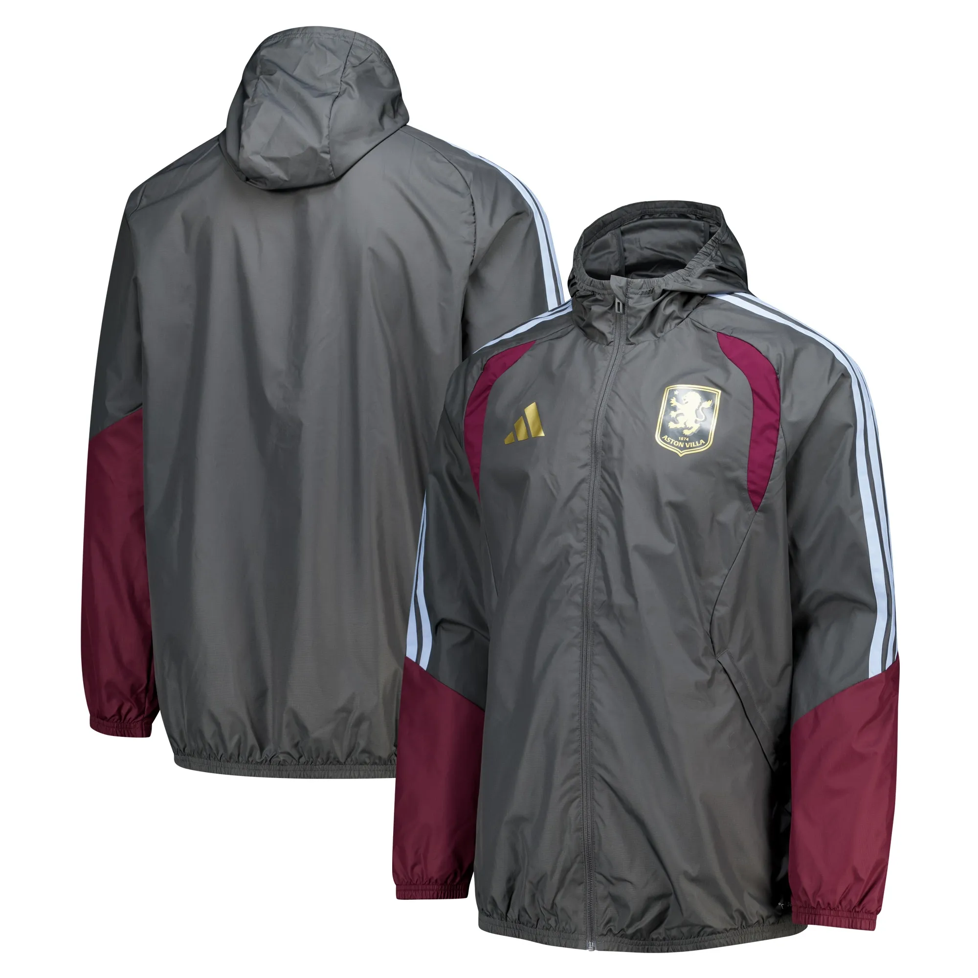 Aston Villa adidas Training All Weather Jacket - Charcoal