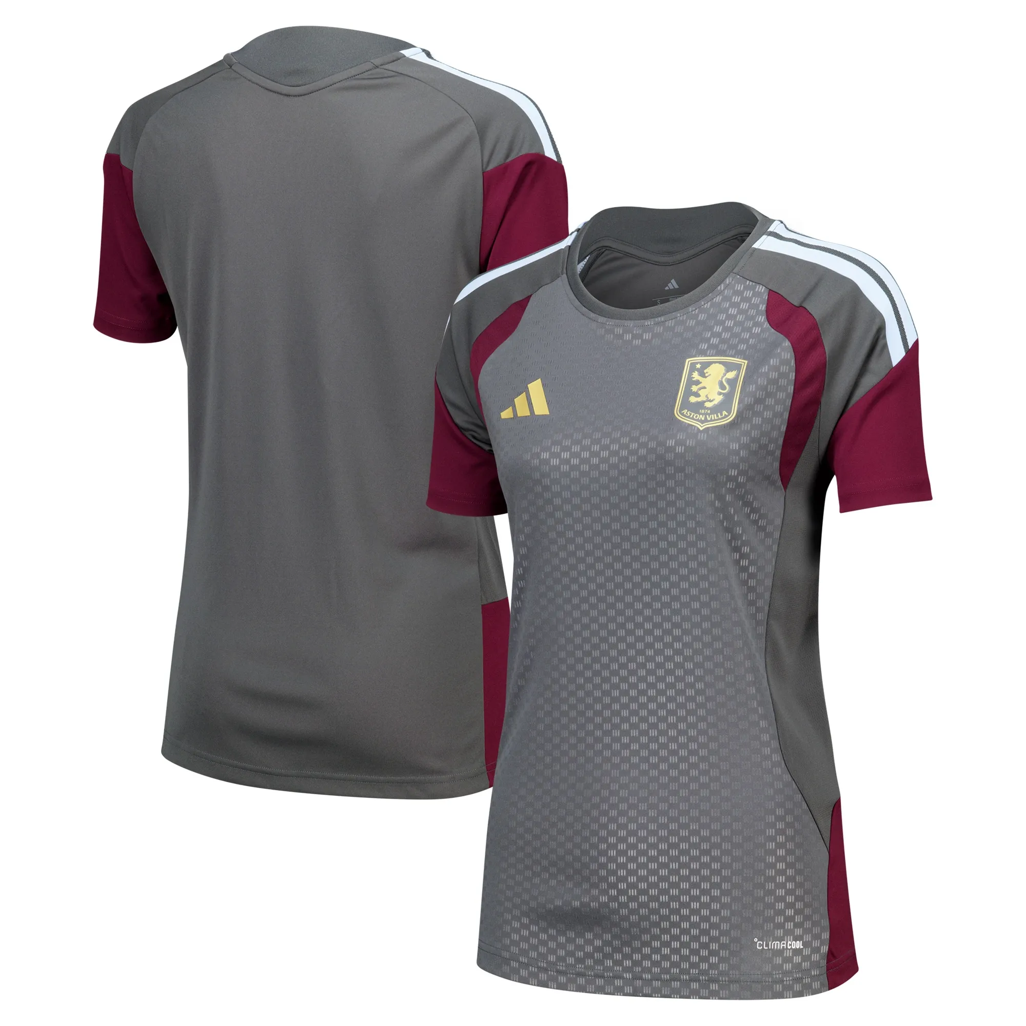 Aston Villa adidas Training Jersey - Charcoal - Womens