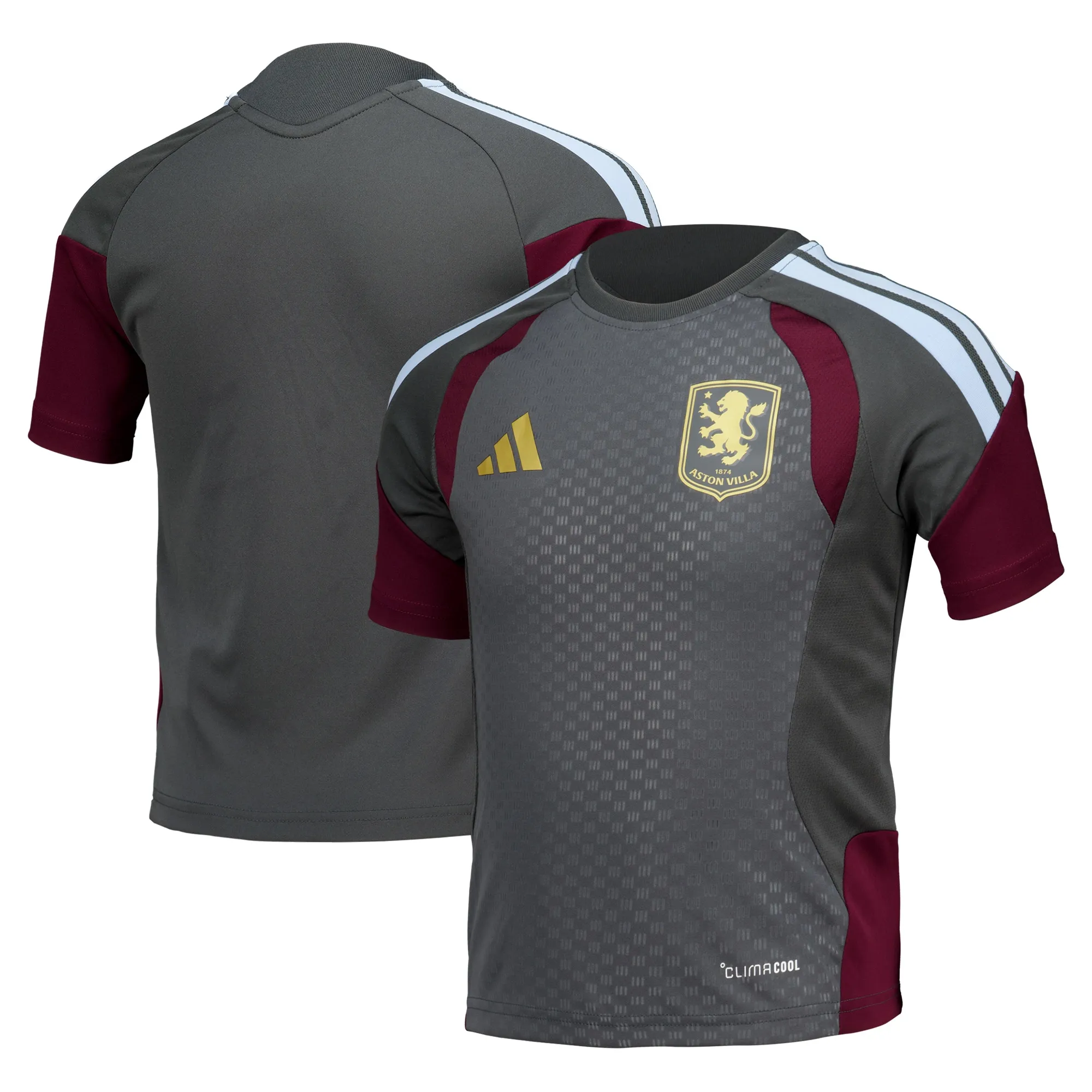 Aston Villa adidas Training Jersey - Charcoal - Kids