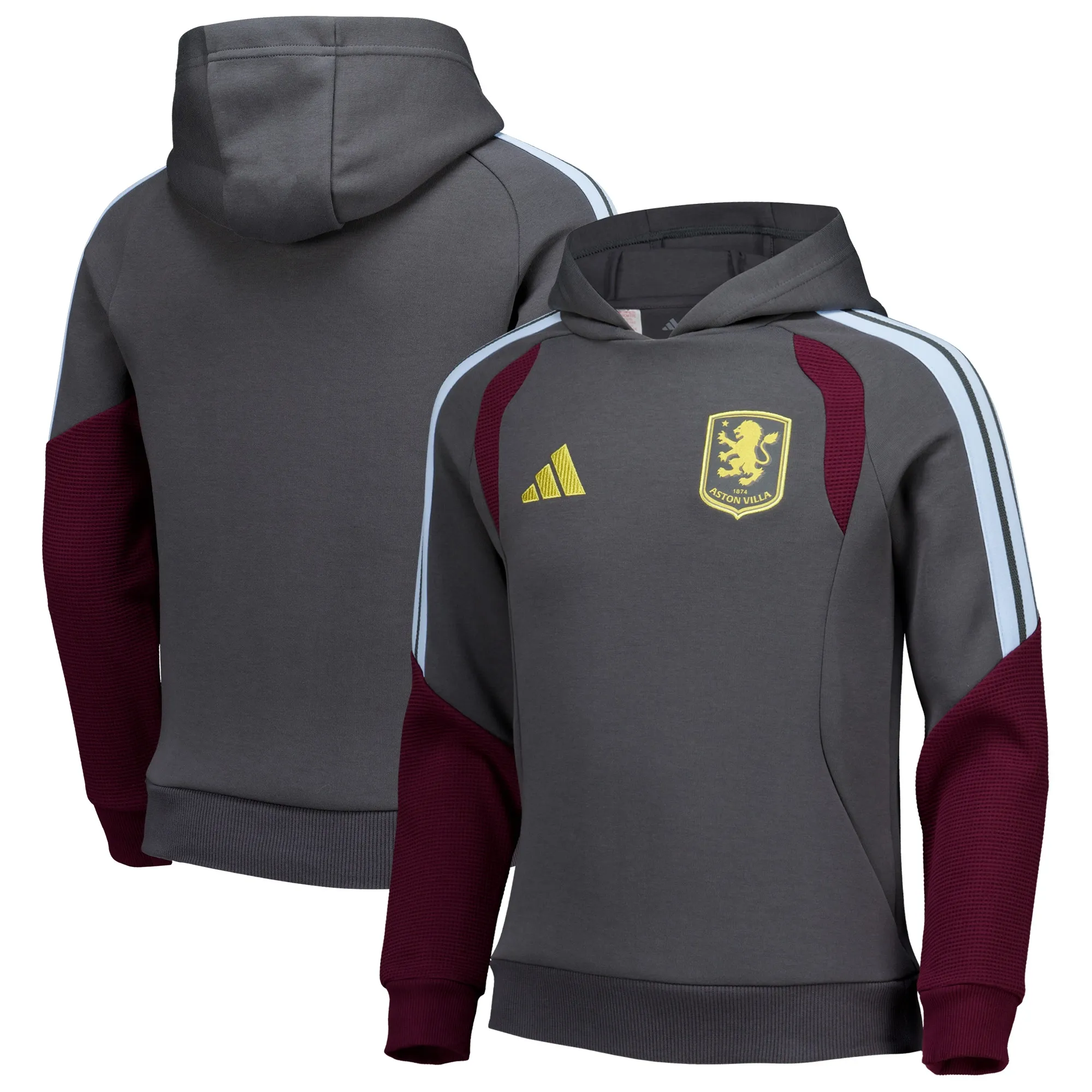 Aston Villa adidas Training Hoodie - Charcoal - Kids