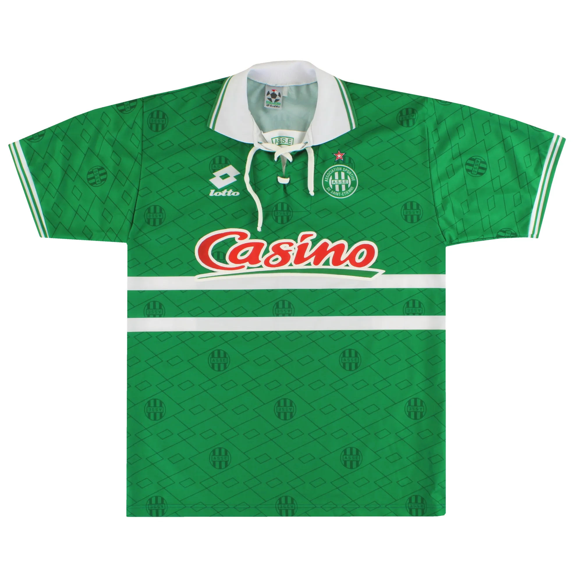 1994-95 Saint Etienne Lotto Home Shirt XL - Other French Clubs / Excellent 