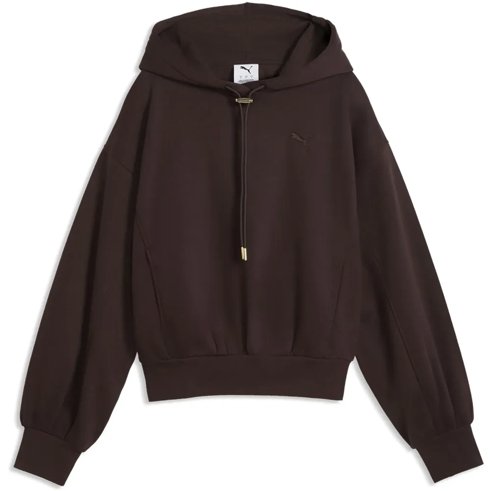 PUMA HER Relaxed Fleece Hoodie Women in Brown | Size Large