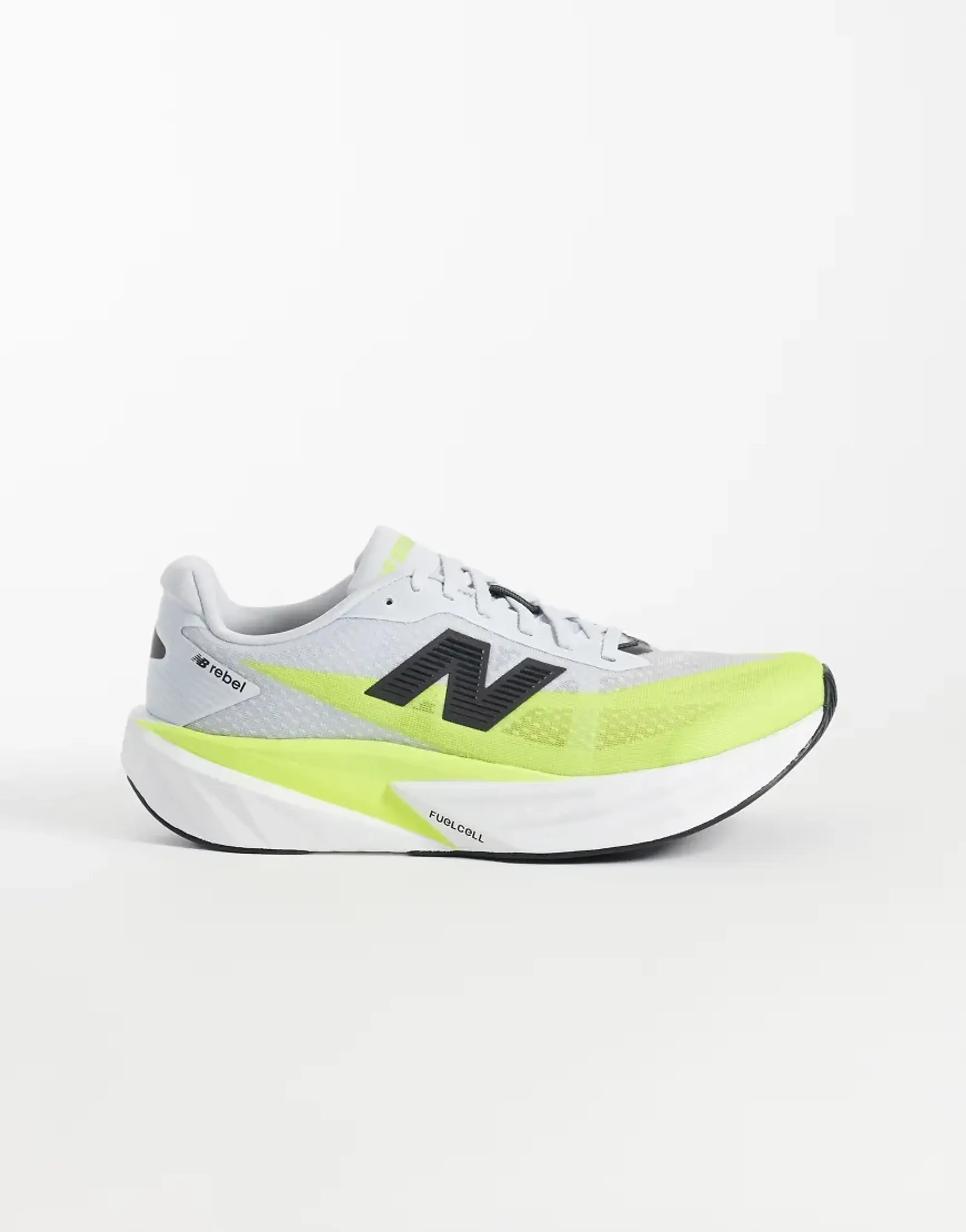 New Balance Men's FuelCell Rebel v5 in Grey/Green Synthetic