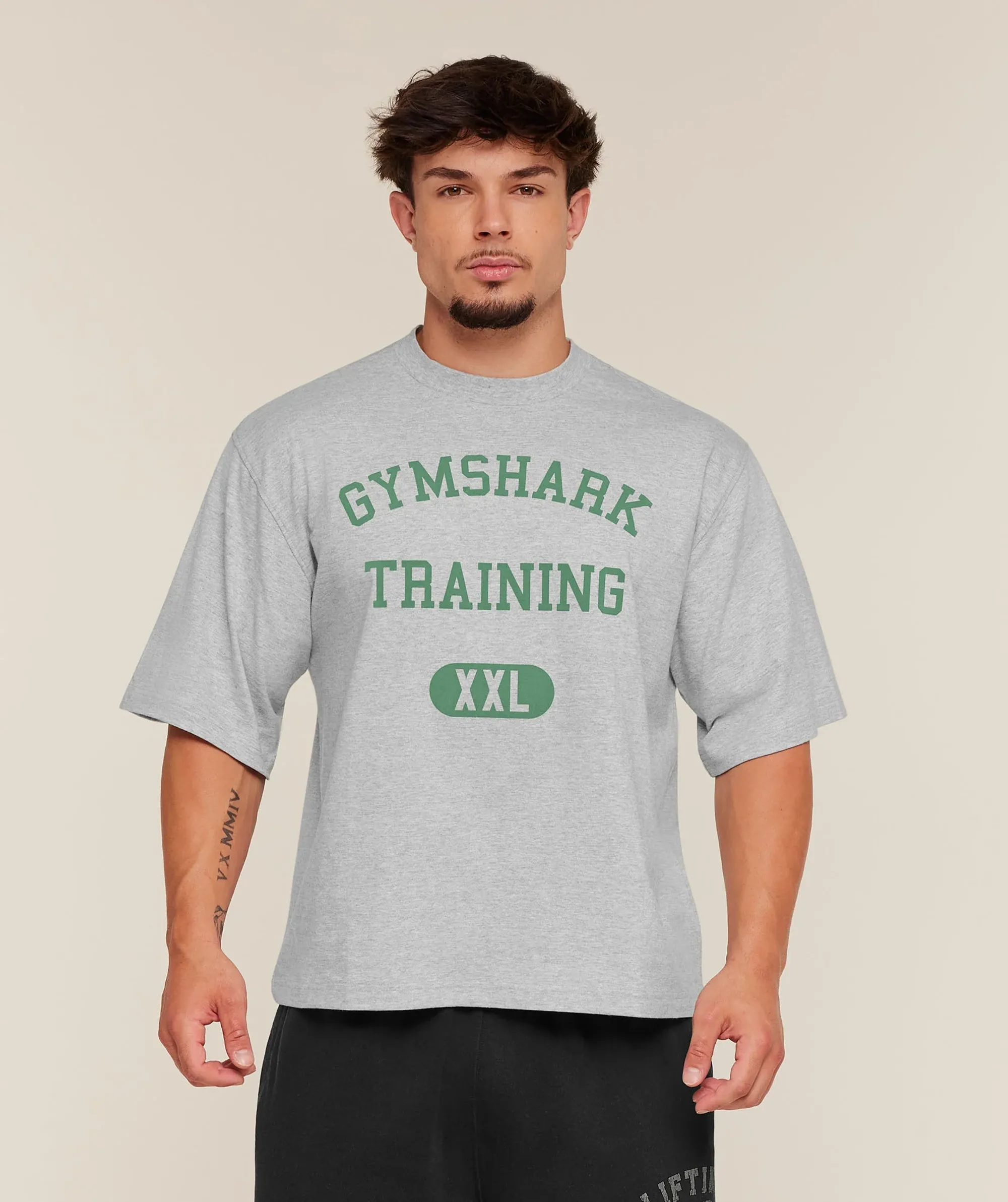 Gymshark Training Graphic T-Shirt - Light Grey Core Marl