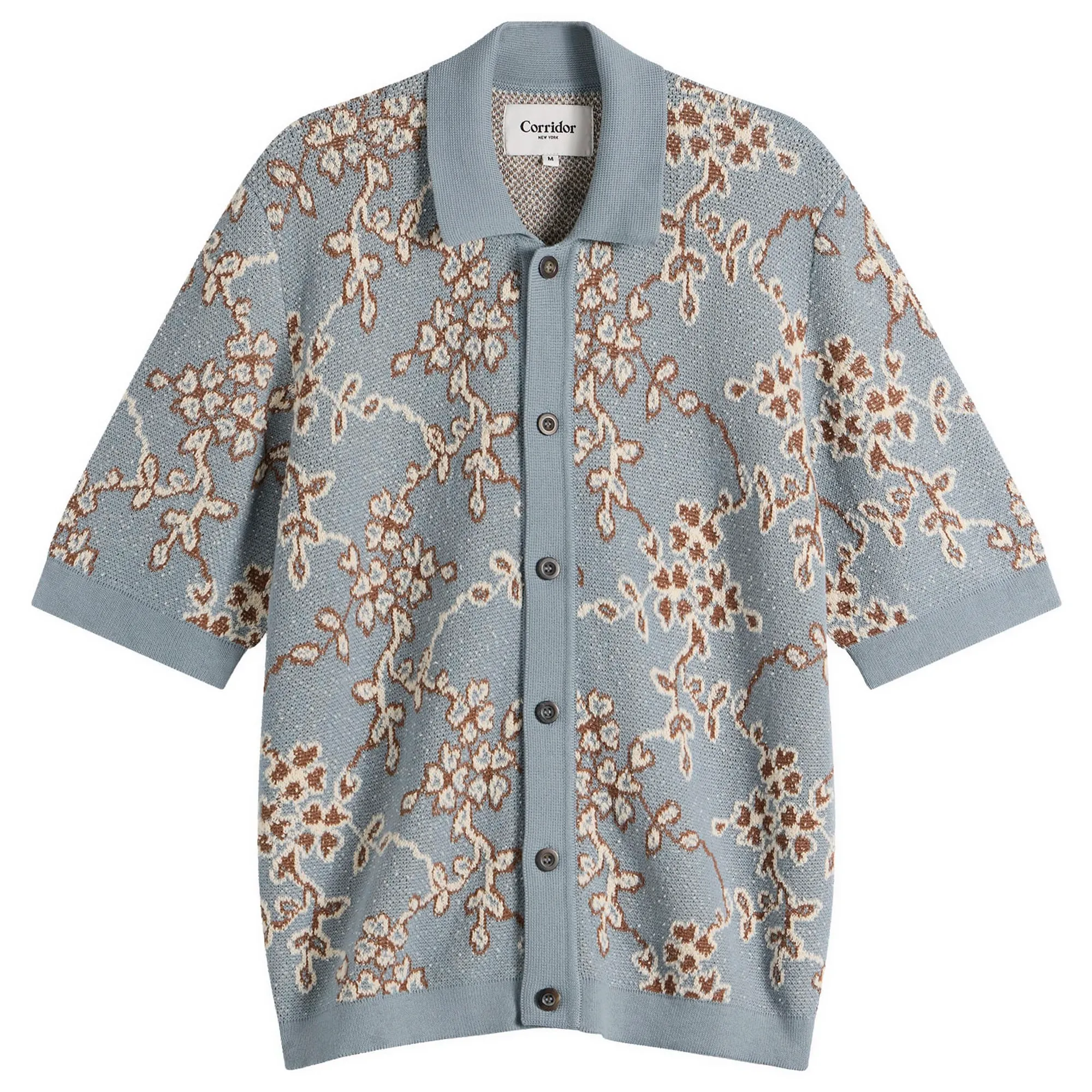 Corridor Men's Trellis Knit Shirt Light Blue