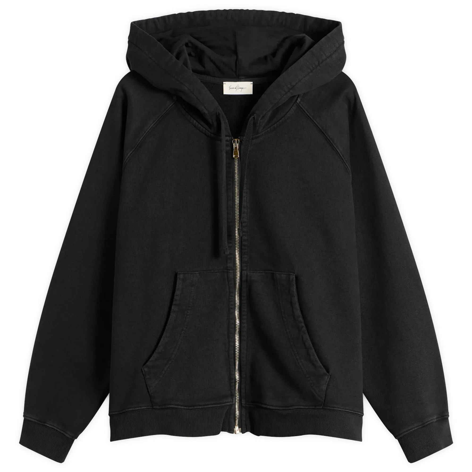 Second Layer Rola Zip Hoodie Washed Black