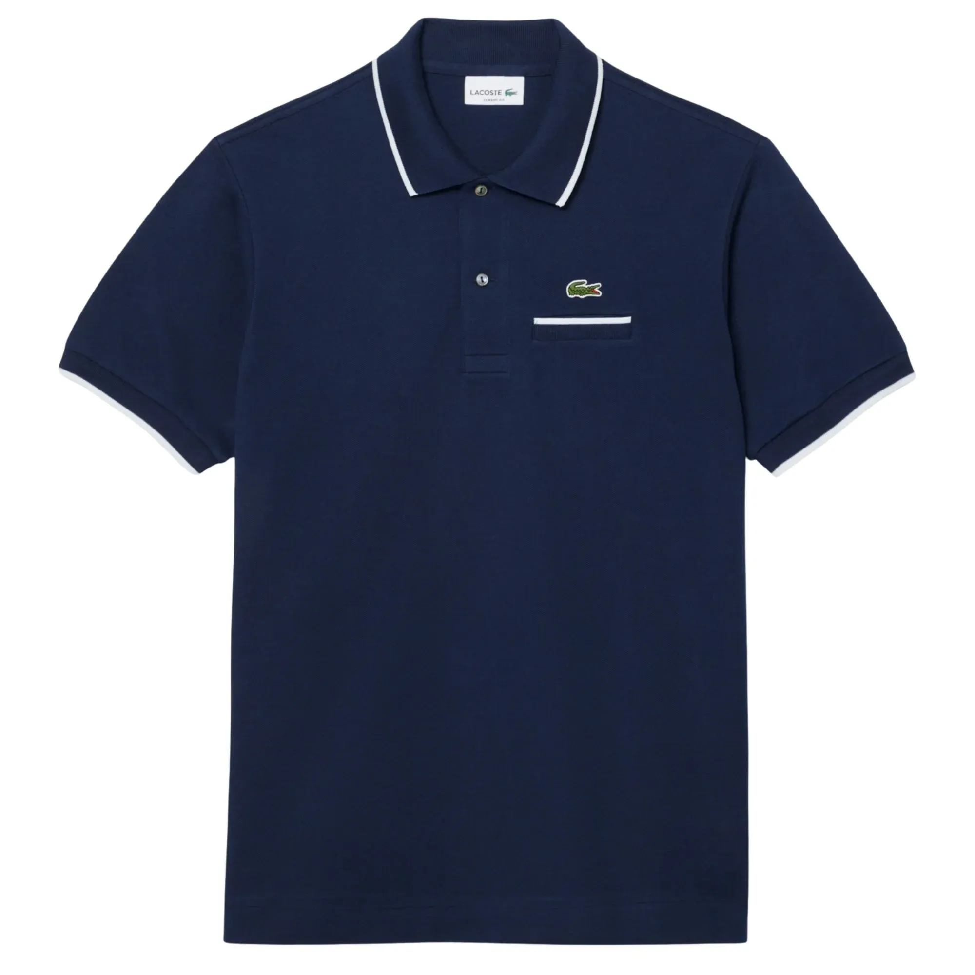Lacoste Classic Fit Pocket Accent Polo Shirt - Navy Size 3 / UK Size  S