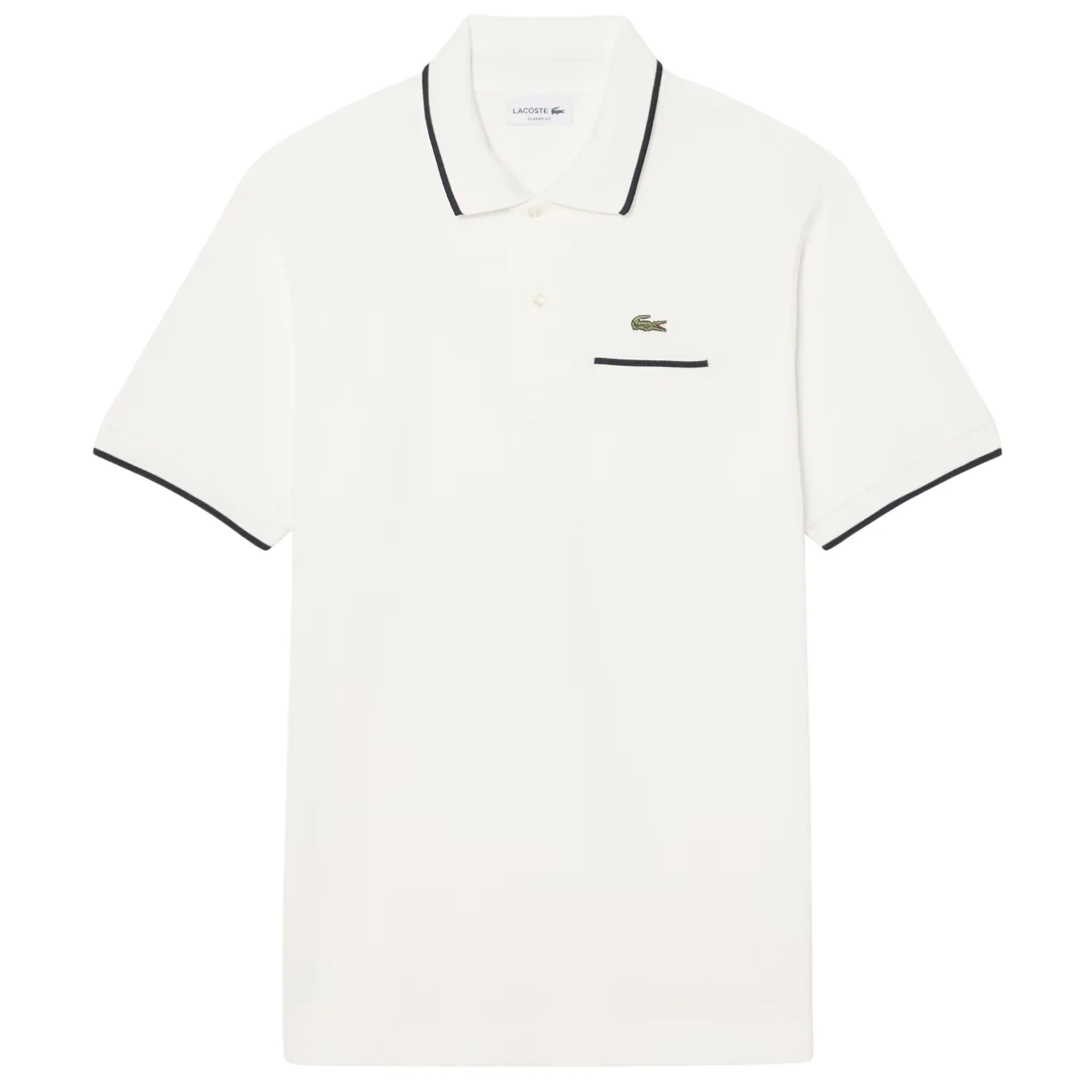 Lacoste Classic Fit Pocket Accent Polo Shirt - White Size 3 / UK Size  S