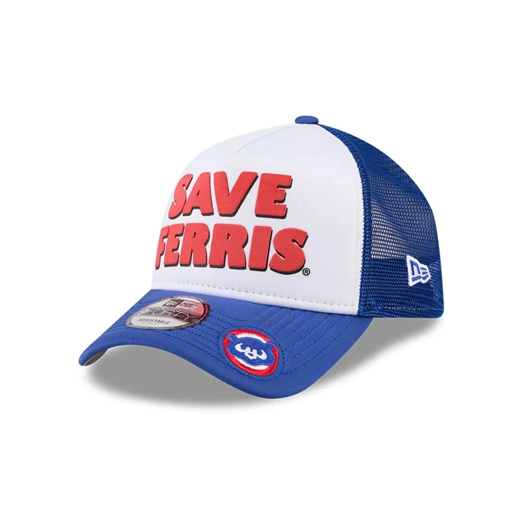 Cubs MLB X Ferris Bueller's Day Off White 9FORTY A-Frame Trucker Adjustable Cap New Era Cap adult unisex