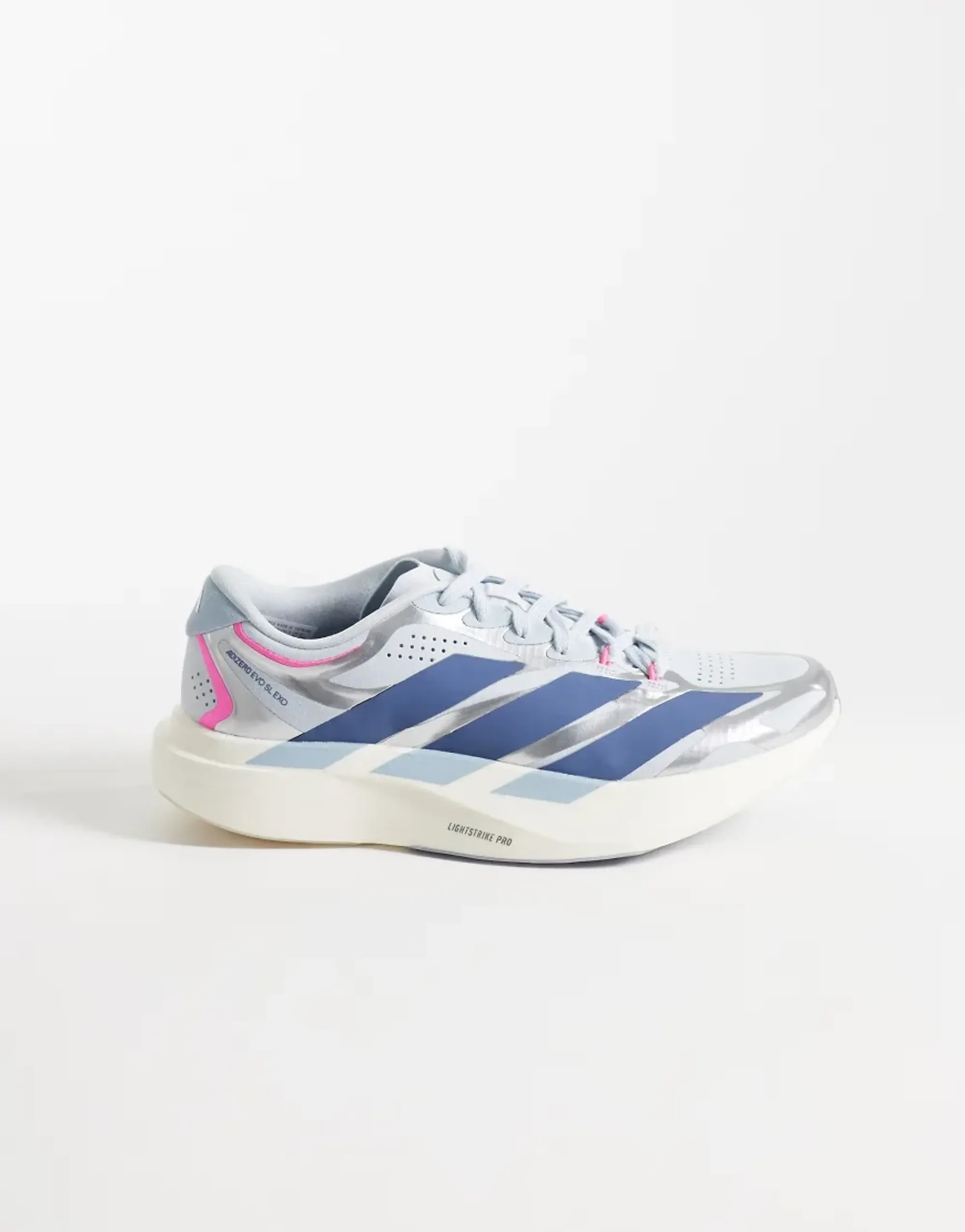 Adidas Running Adizero Evo Sl Exo Trainers In Grey And Pink-Blue