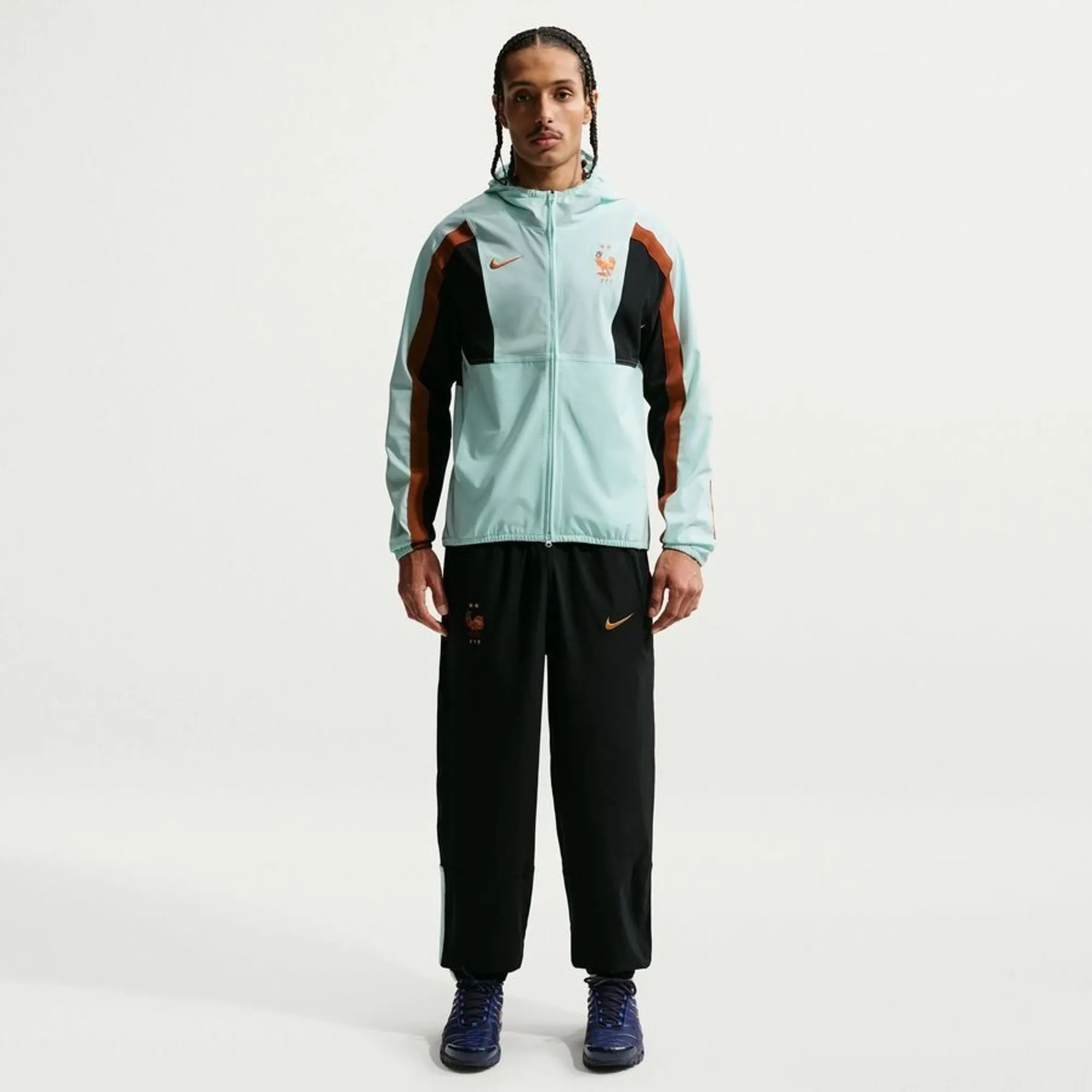France Track Top Dri-Fit Energy Woven World Cup 2026 - Igloo/Black/Metallic Copper - ['Blue']
