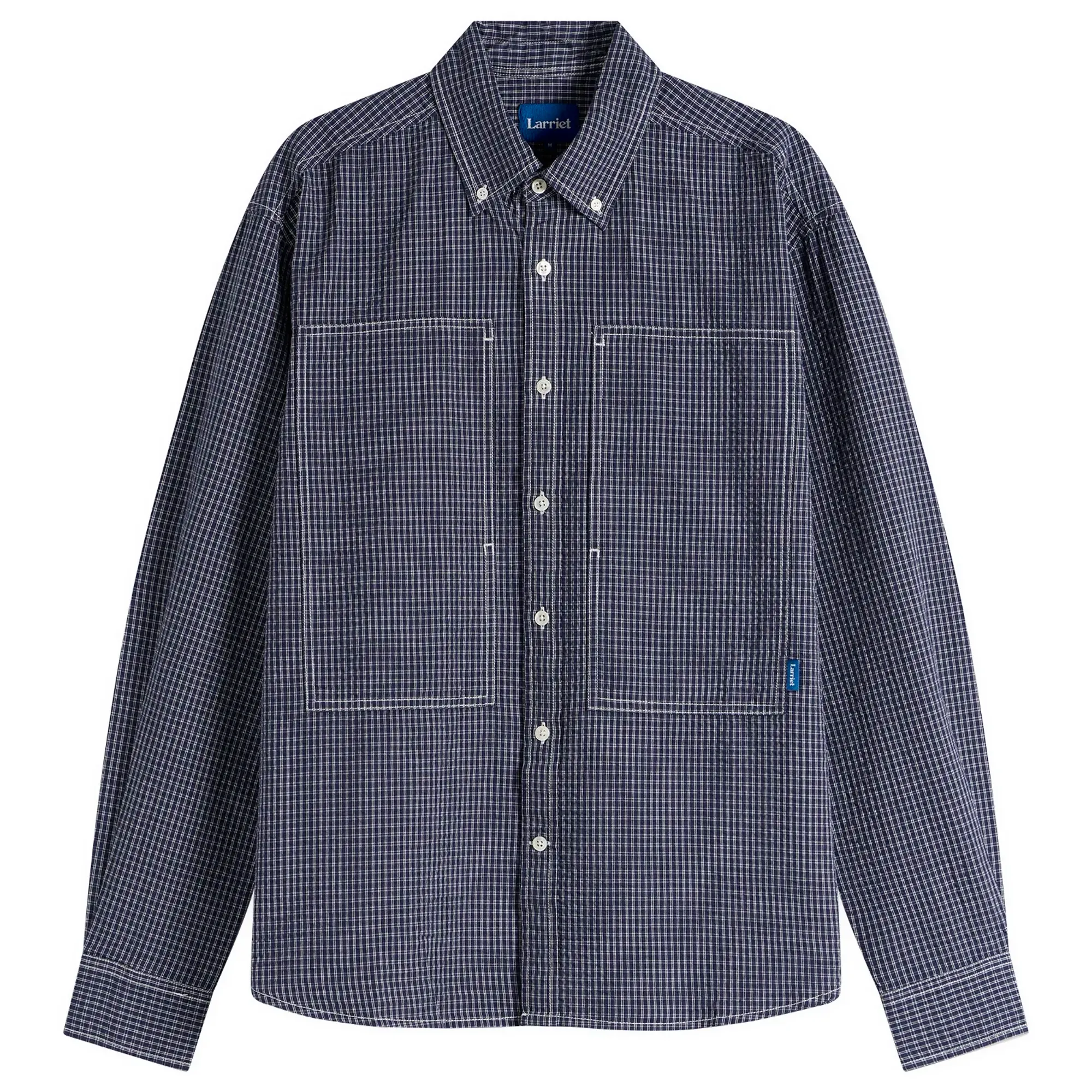Larriet Men's Grant Shirt Navy Check