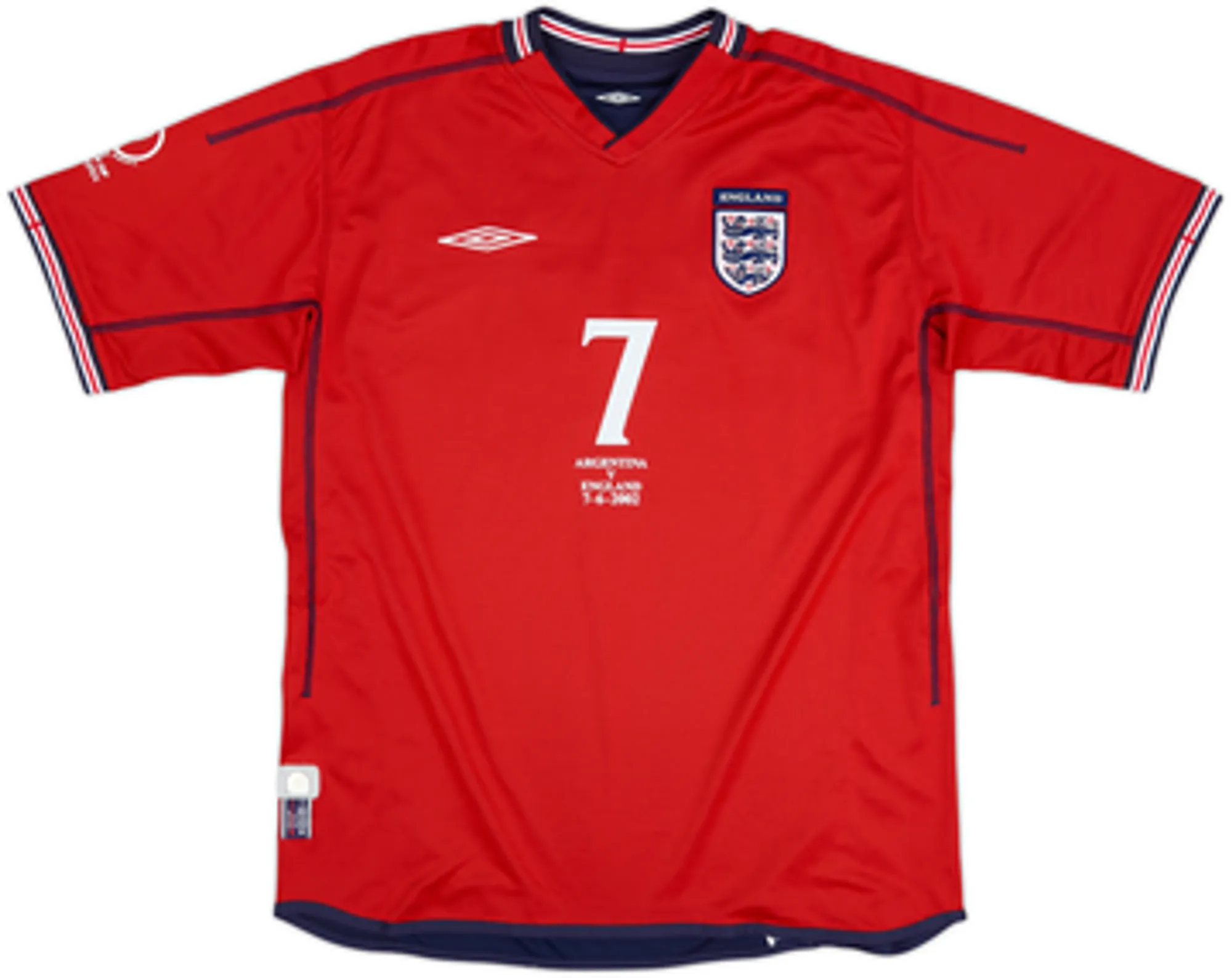 2002-04 England Away Shirt Beckham #7 - 10/10 - (L.Boys)
