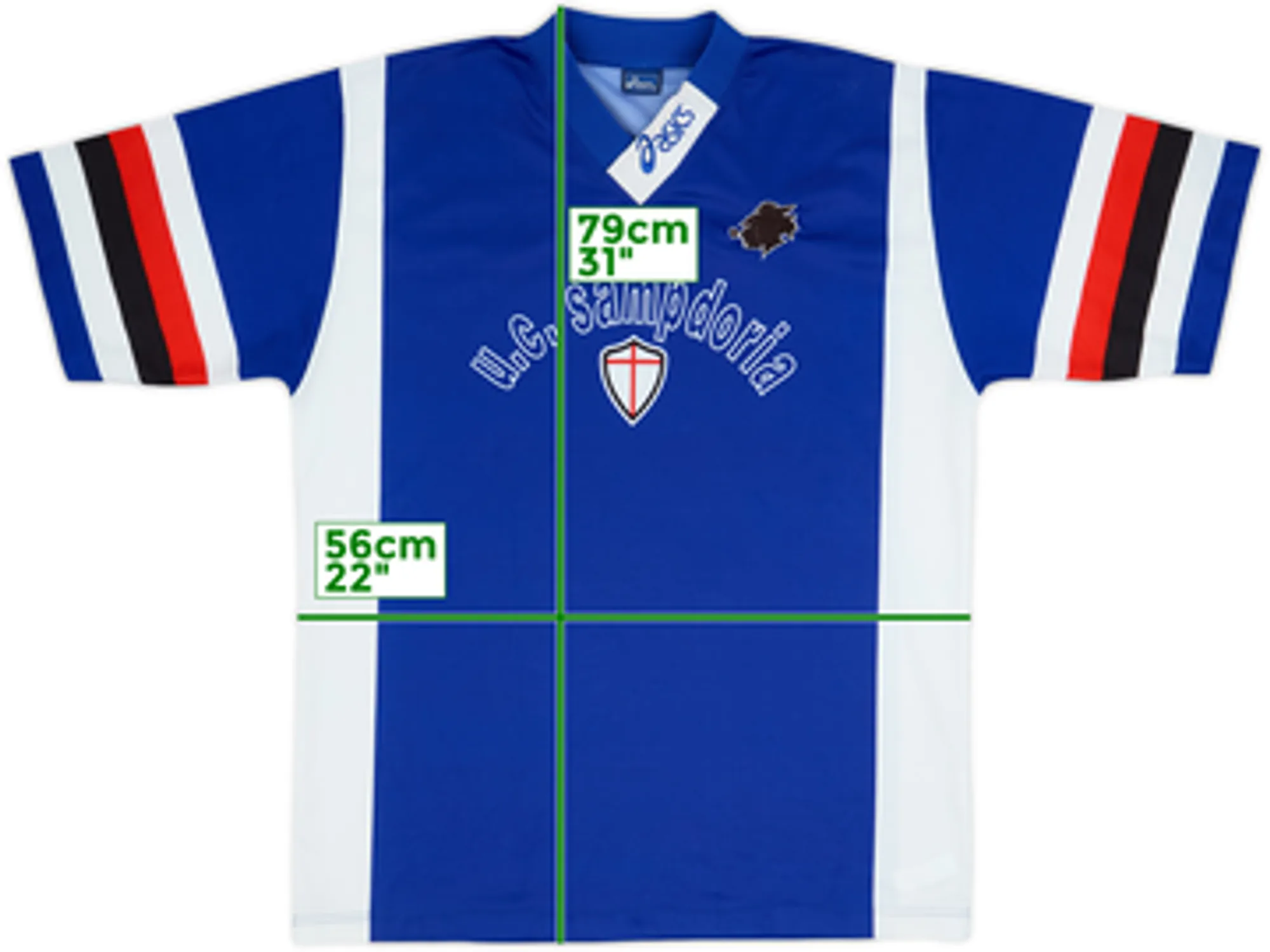 1996-97 Sampdoria Asics Training Shirt - 8/10 - (L)