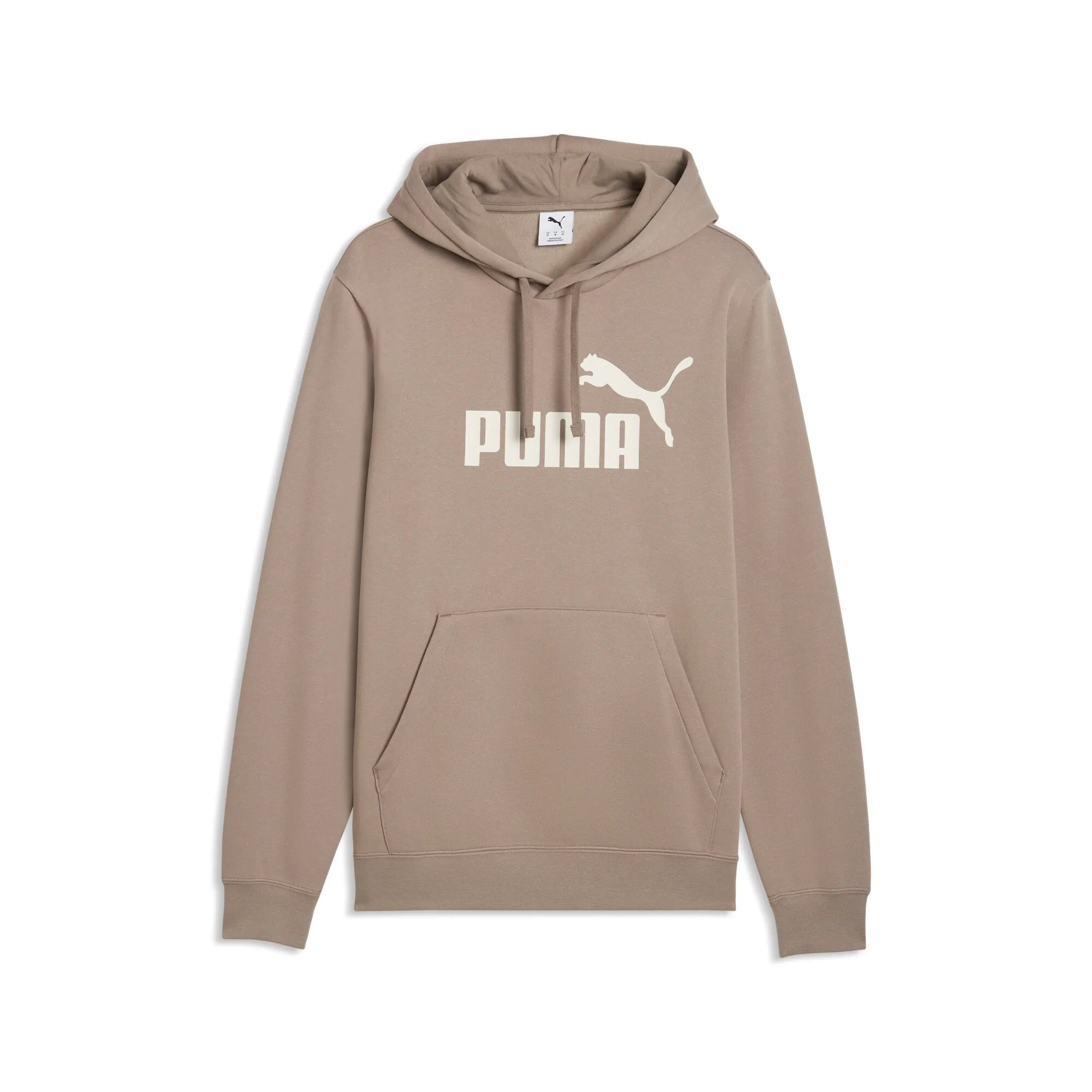 PUMA Essentials No. 1 Logo Hoodie Men in Beige | Size Large