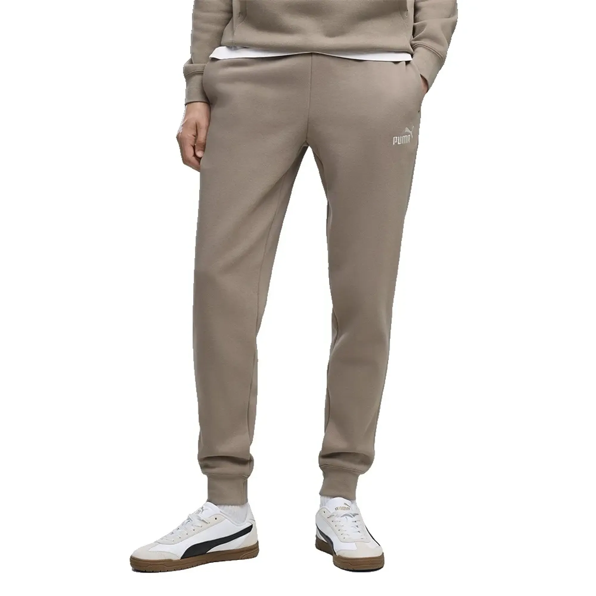 PUMA Essentials No. 1 Logo Sweatpants Men in Beige | Size Large
