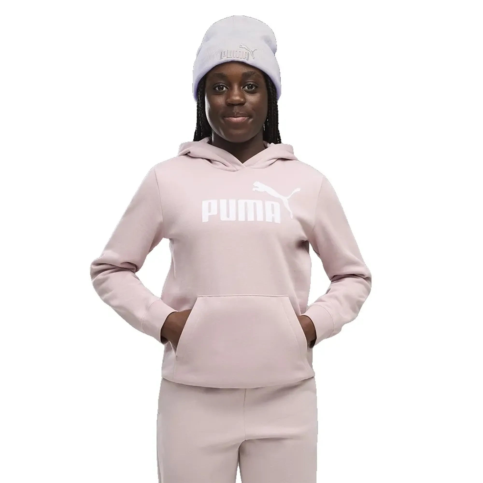 PUMA ESS No. 1 Logo Fleece Hoodie Youth in Pink | Size 11-12 Youth