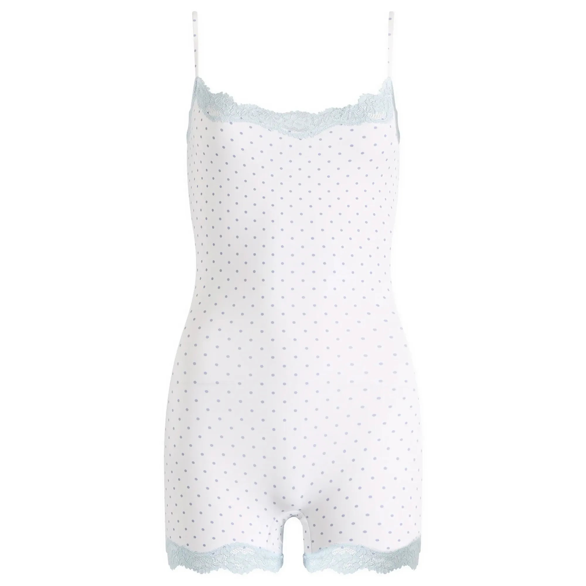 SKIMS Women's Fits Everybody Lace Onesie Slate Dot Print