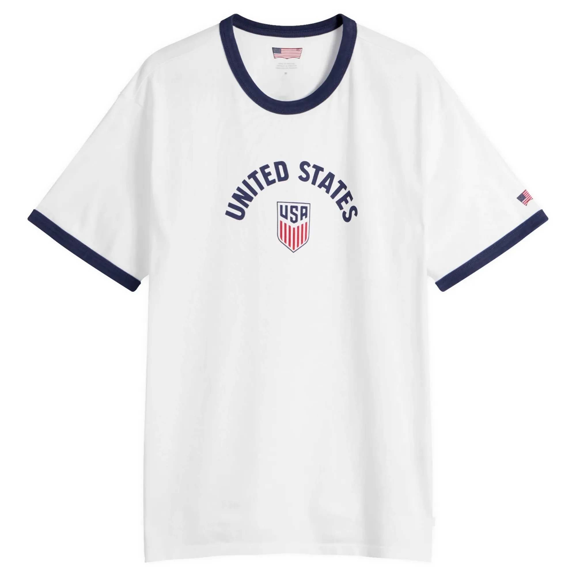 Levi's Men's USA Retro Ringer T-Shirt White
