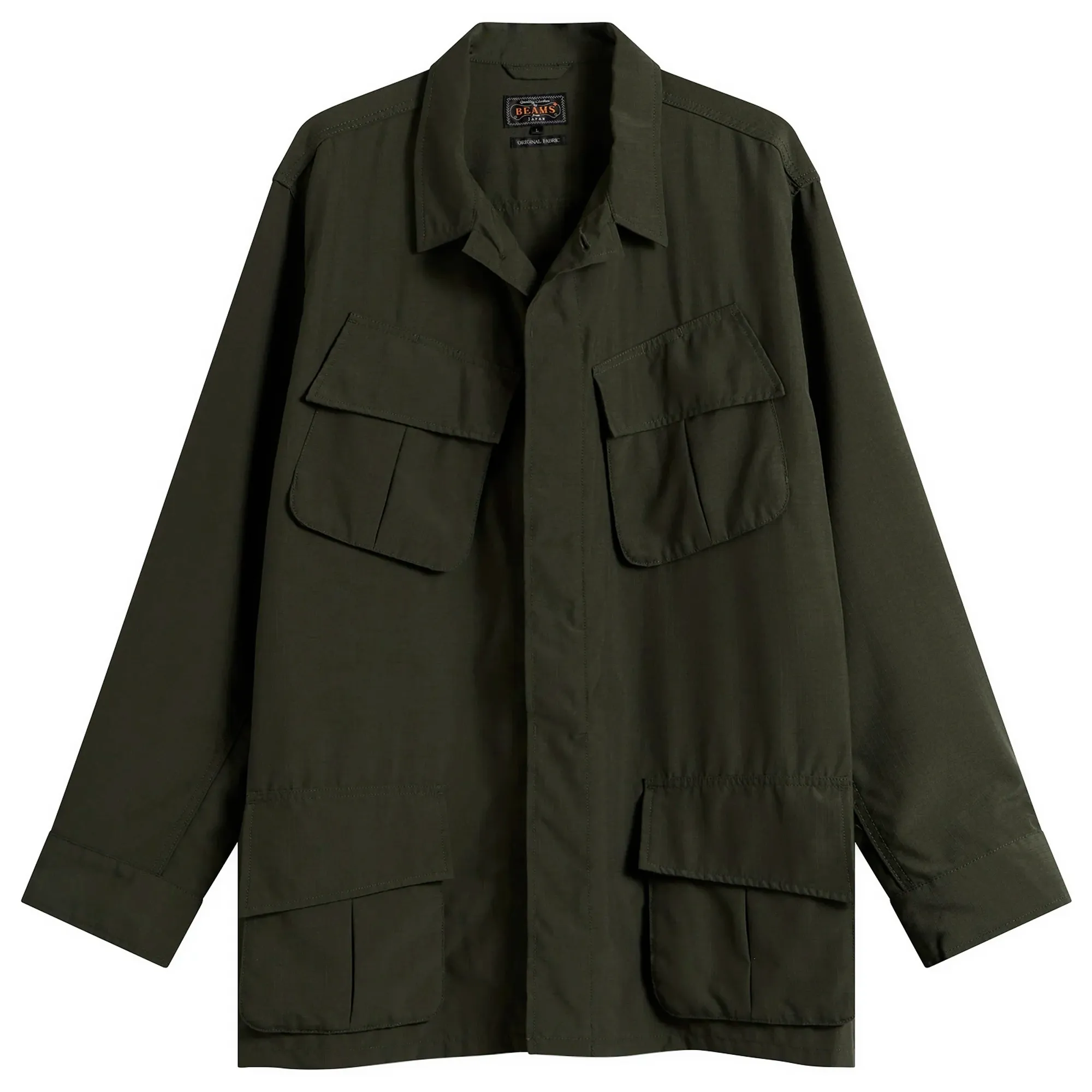 Beams Plus Men's Ripstop Fatique Jacket Olive