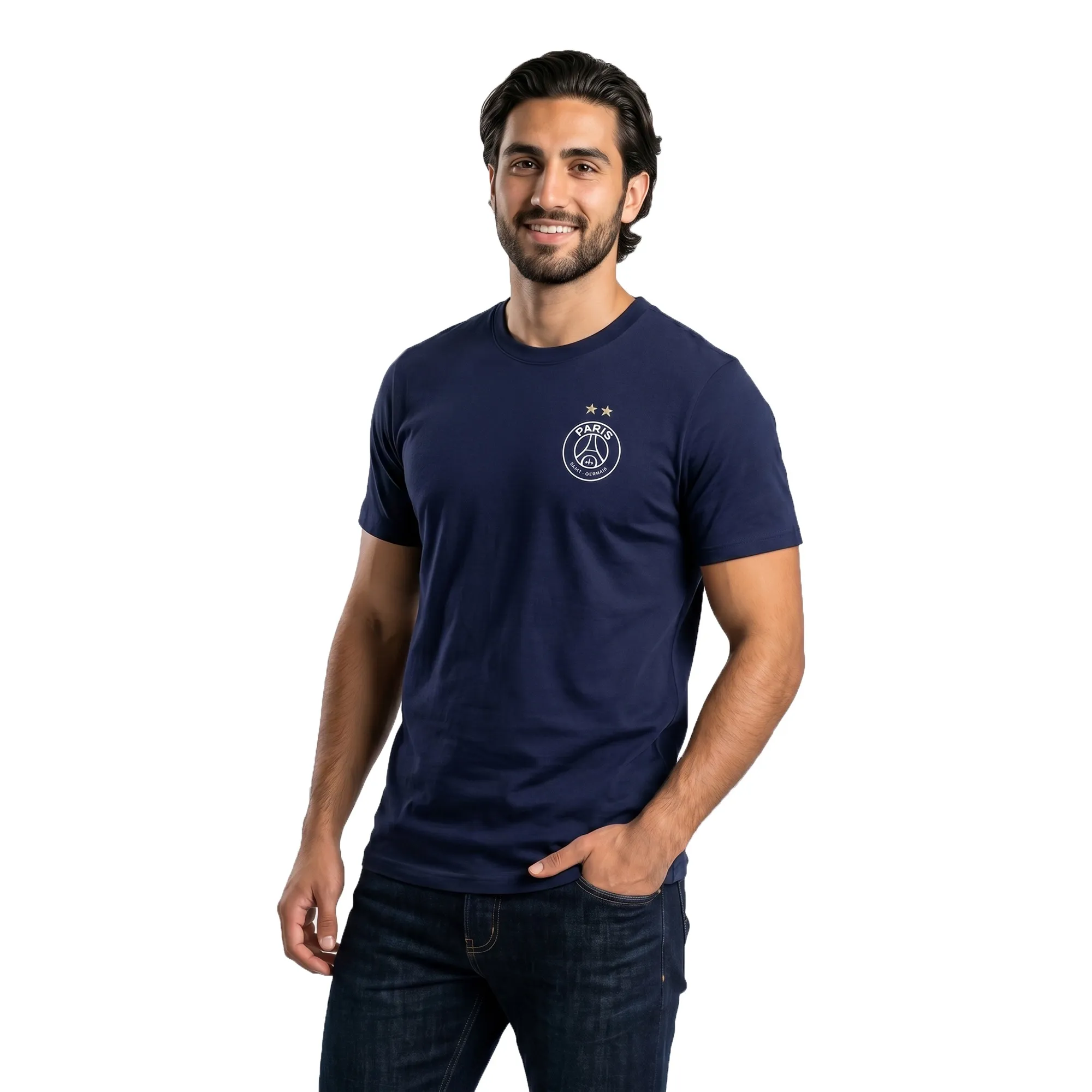PSG Eiffel 2 Star Graphic T-Shirt - French Navy