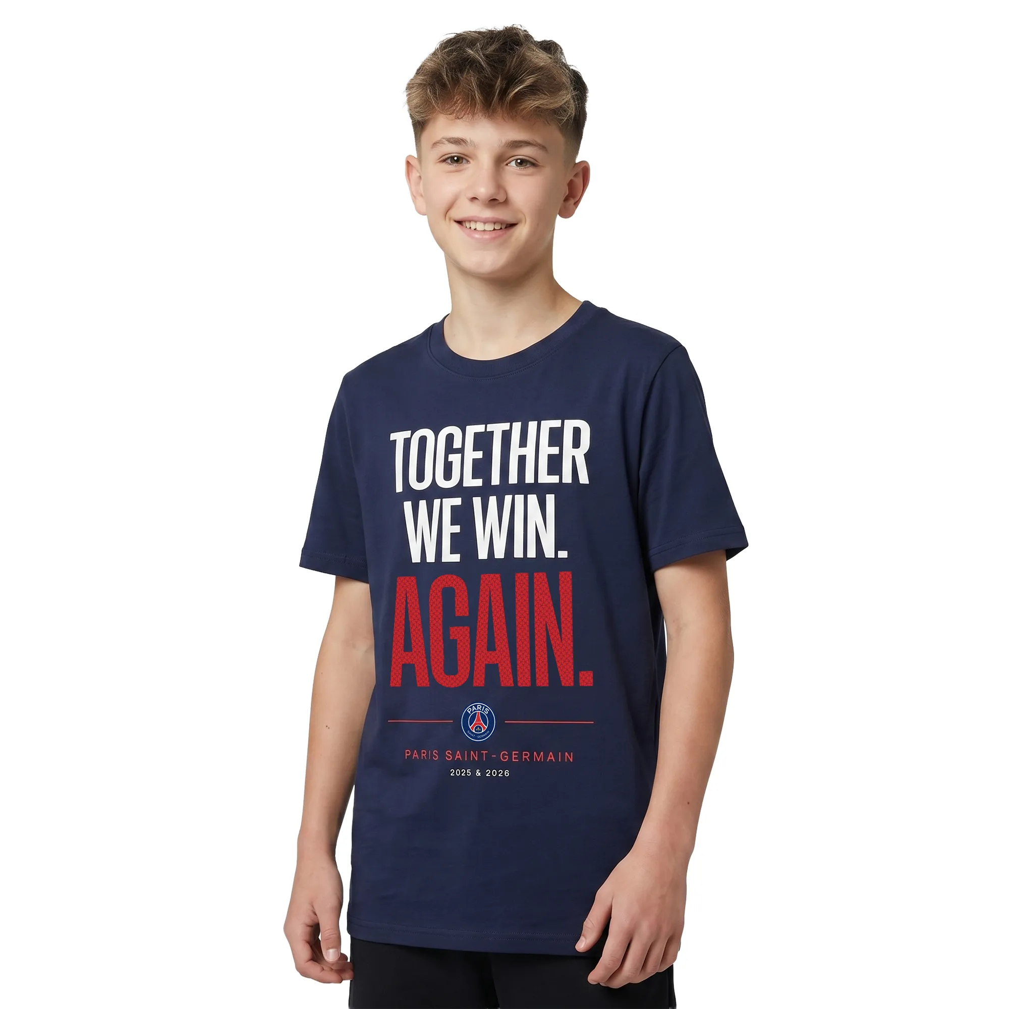 PSG European Champions Roster Graphic T-Shirt - Navy - Kids