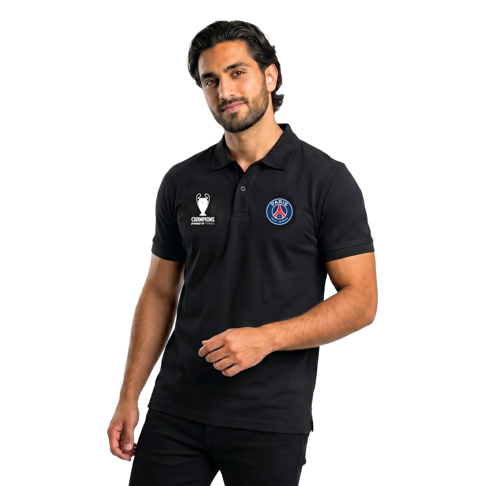 PSG UCL Champions 2026 Polo - Black