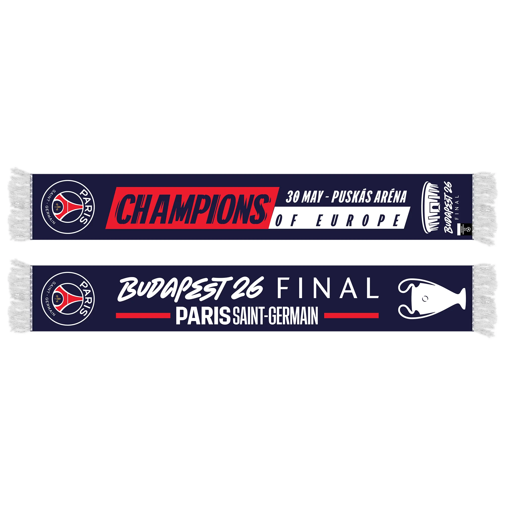 PSG Champions d'Europe 2026 Scarf - Navy