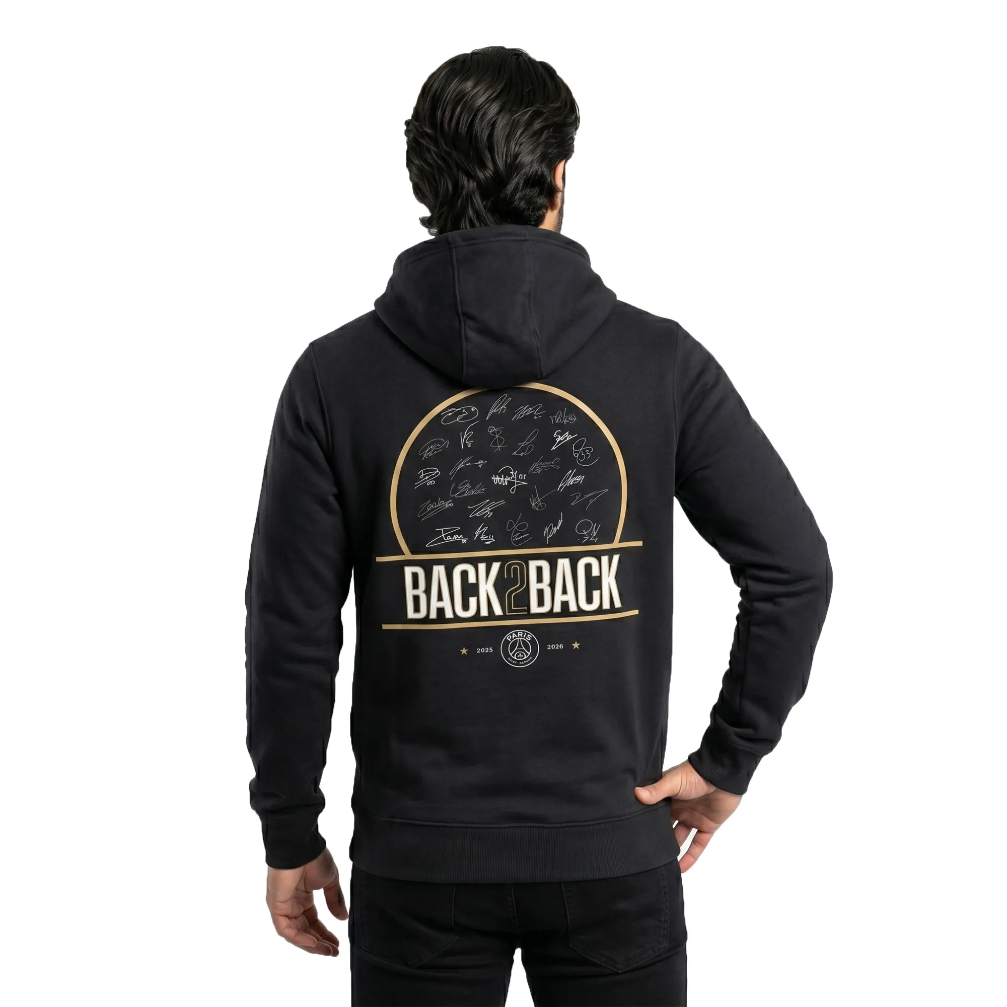 PSG European Champions Signature Roster Graphic Hoodie - Black