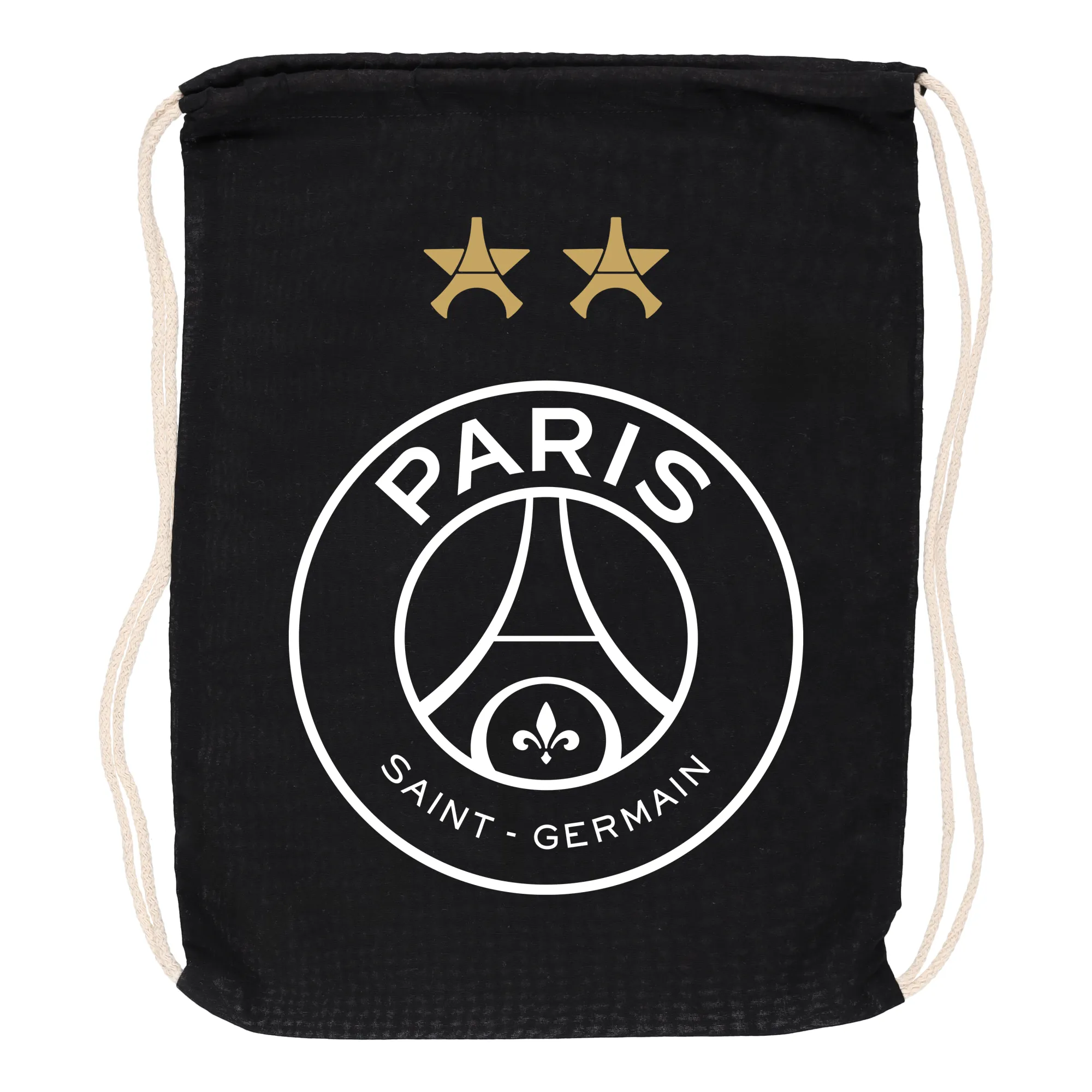 PSG 2 Star Drawstring Bag - Black